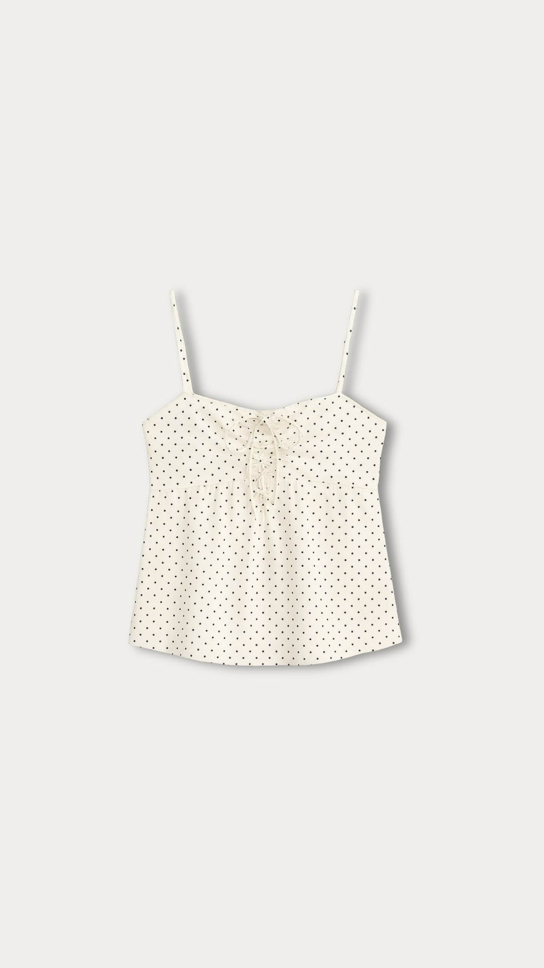 Cream polkadot top