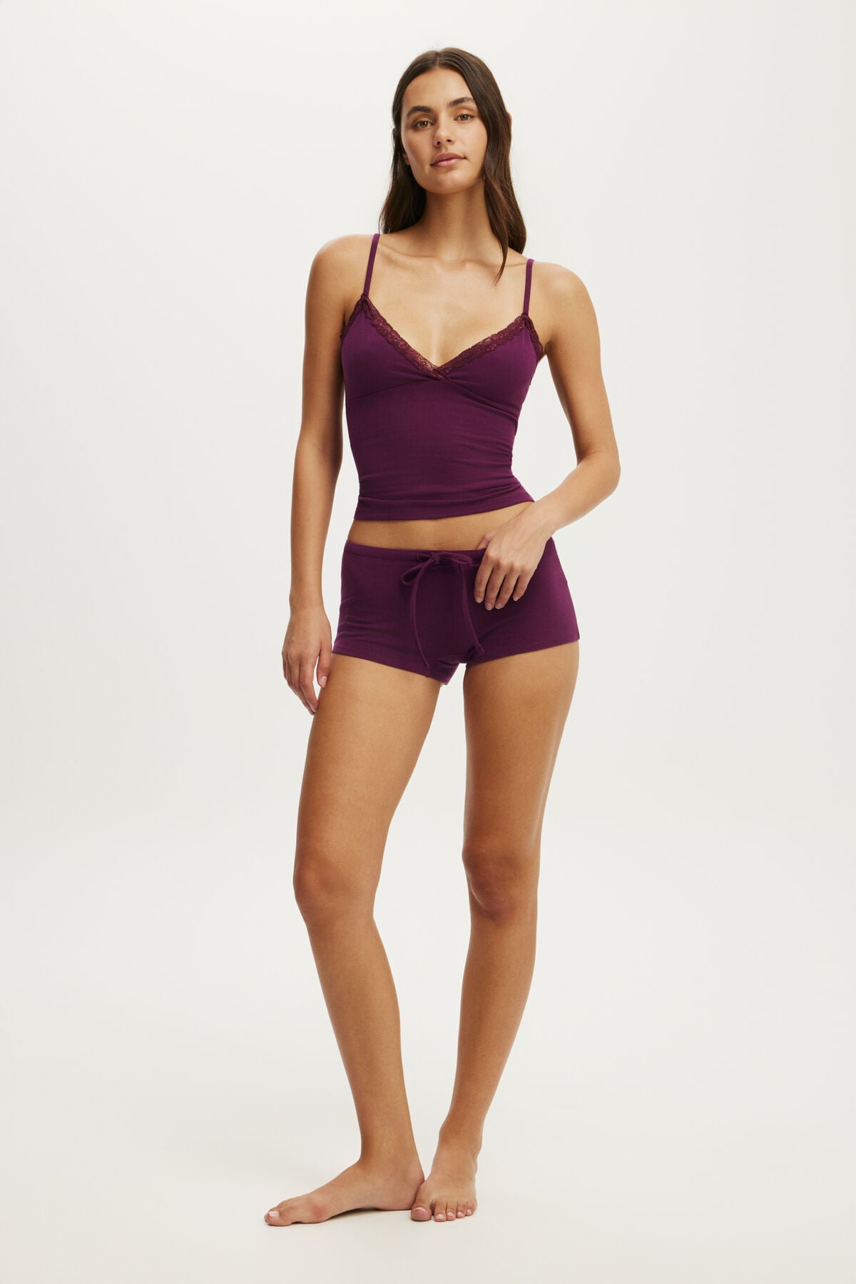 COTTON ON Dreamy Soft Triangle Bra Blackcurrant - XS