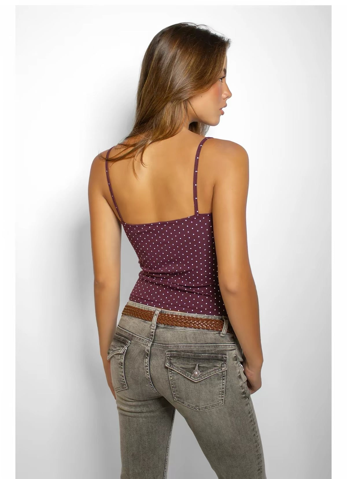 SUBDUED Polka Dot Strap Tank -PURPLE