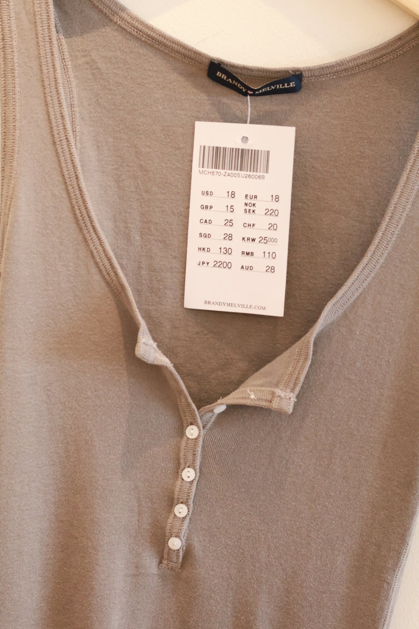 BRANDY Dails Tank- cement gray