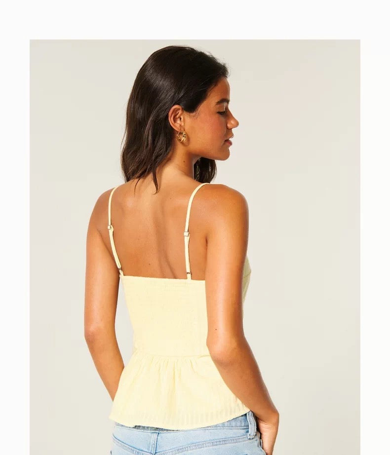 HOLLISTER Adjustable Strap Top- YELLOW