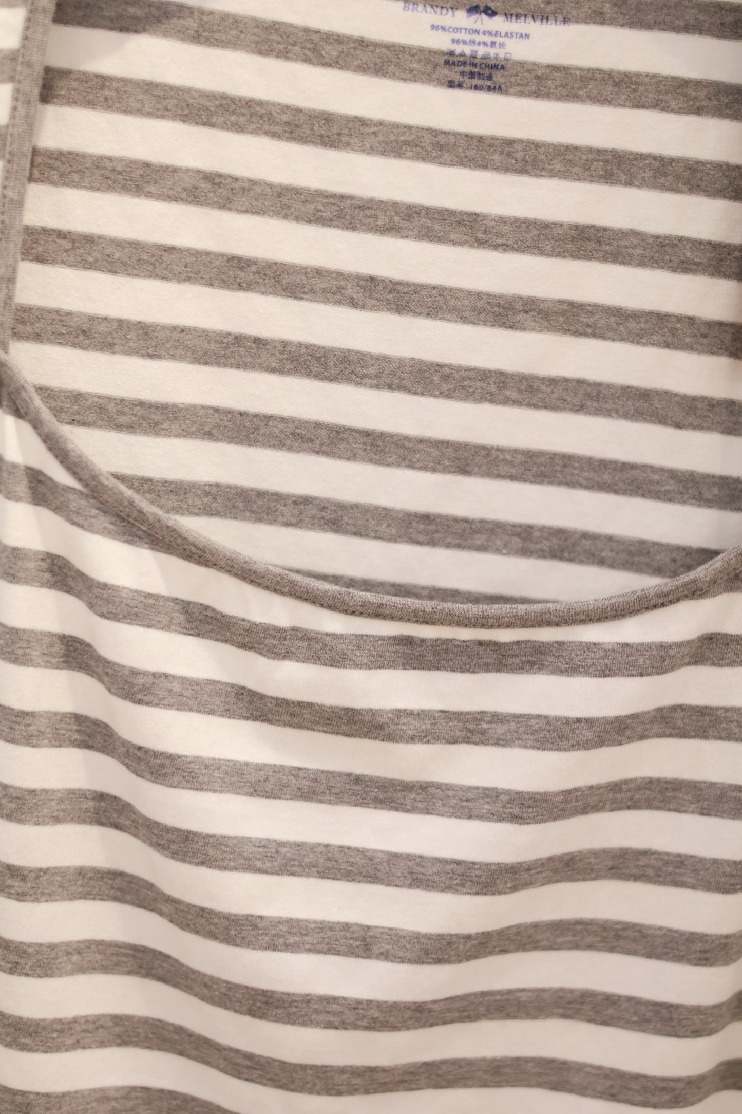 BRANDY Ella Striped Top - Grey & White