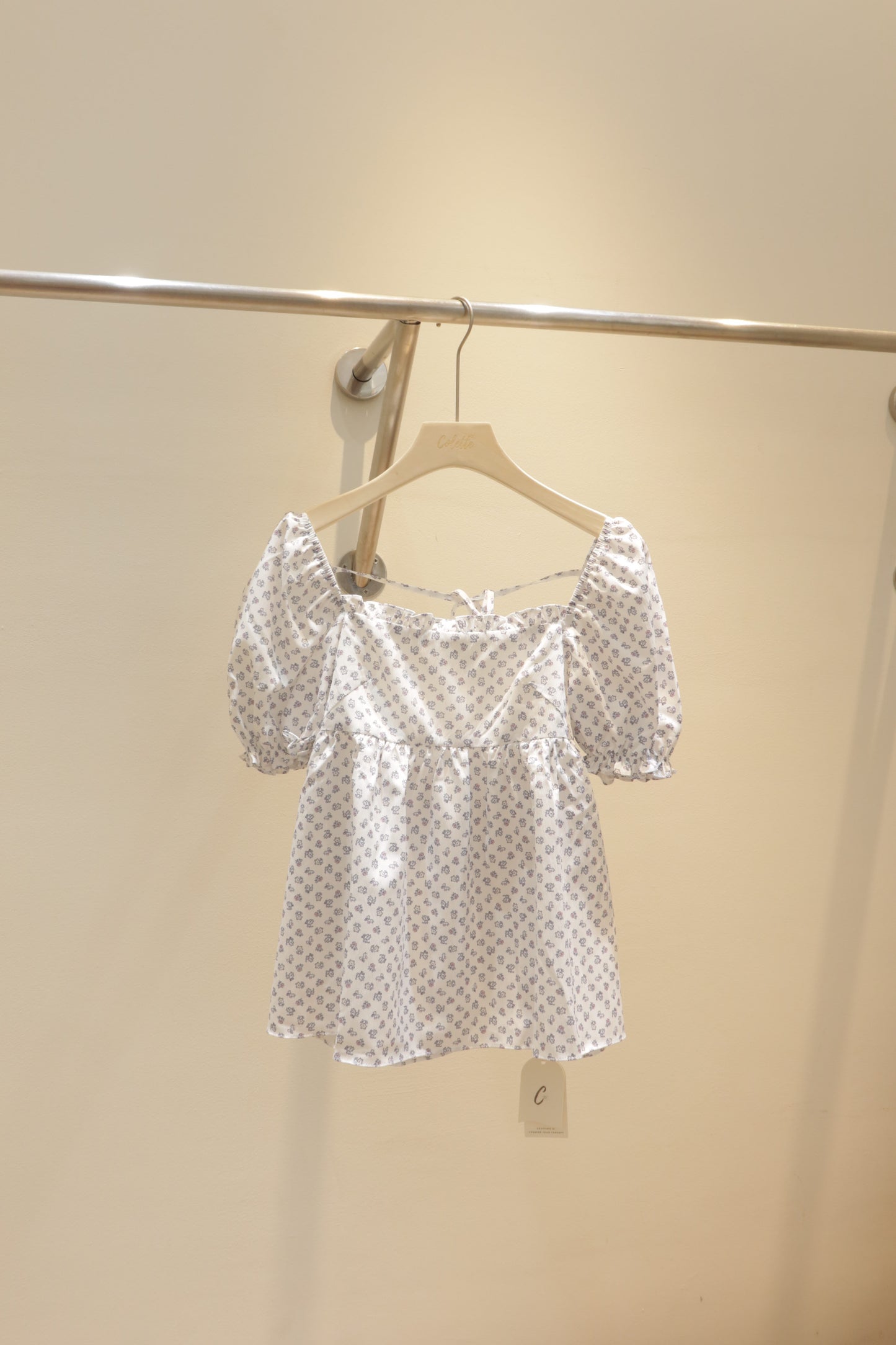 Floral puffy babydoll top