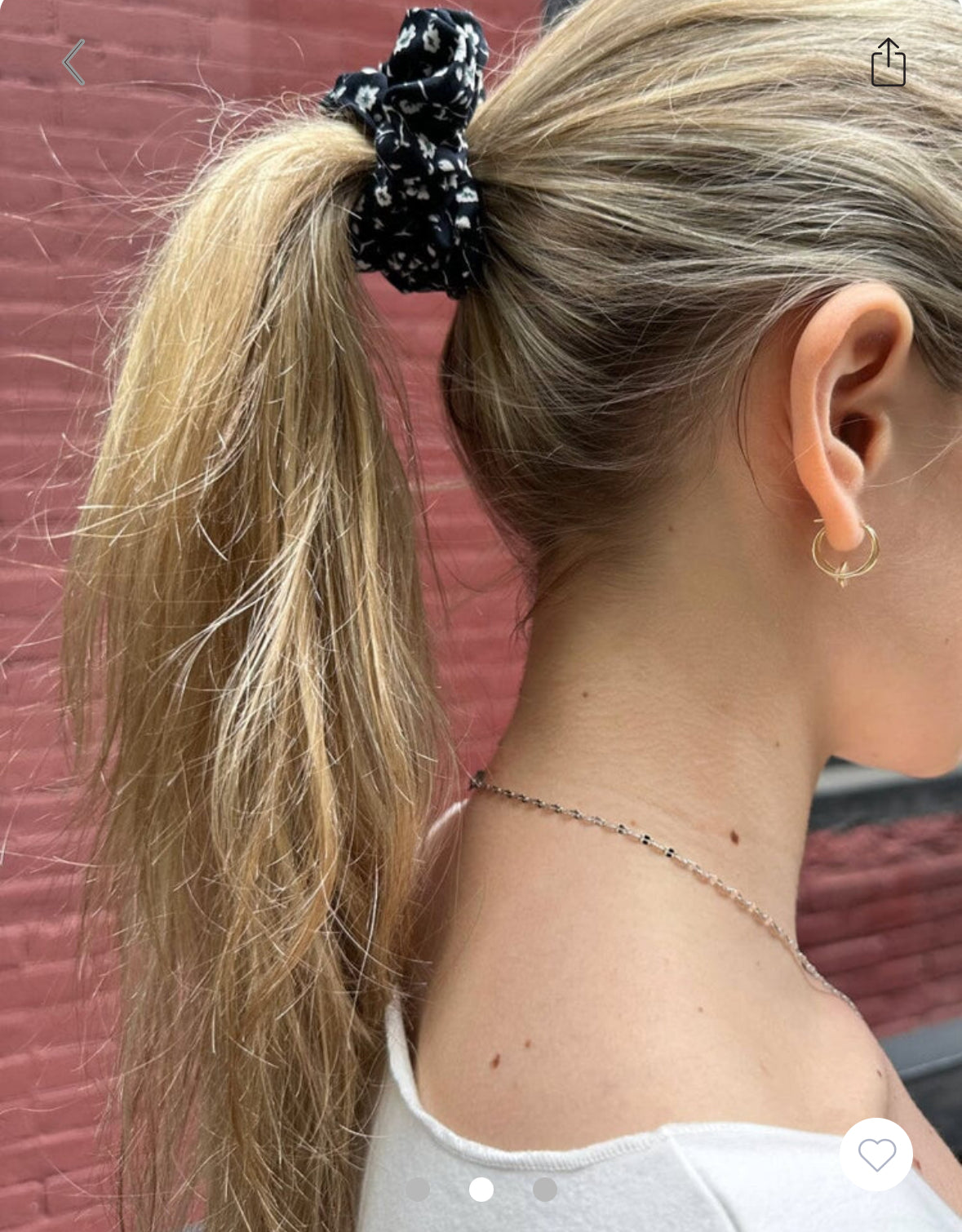 BRANDY Floral Scrunchie - -BLACK FLORAL