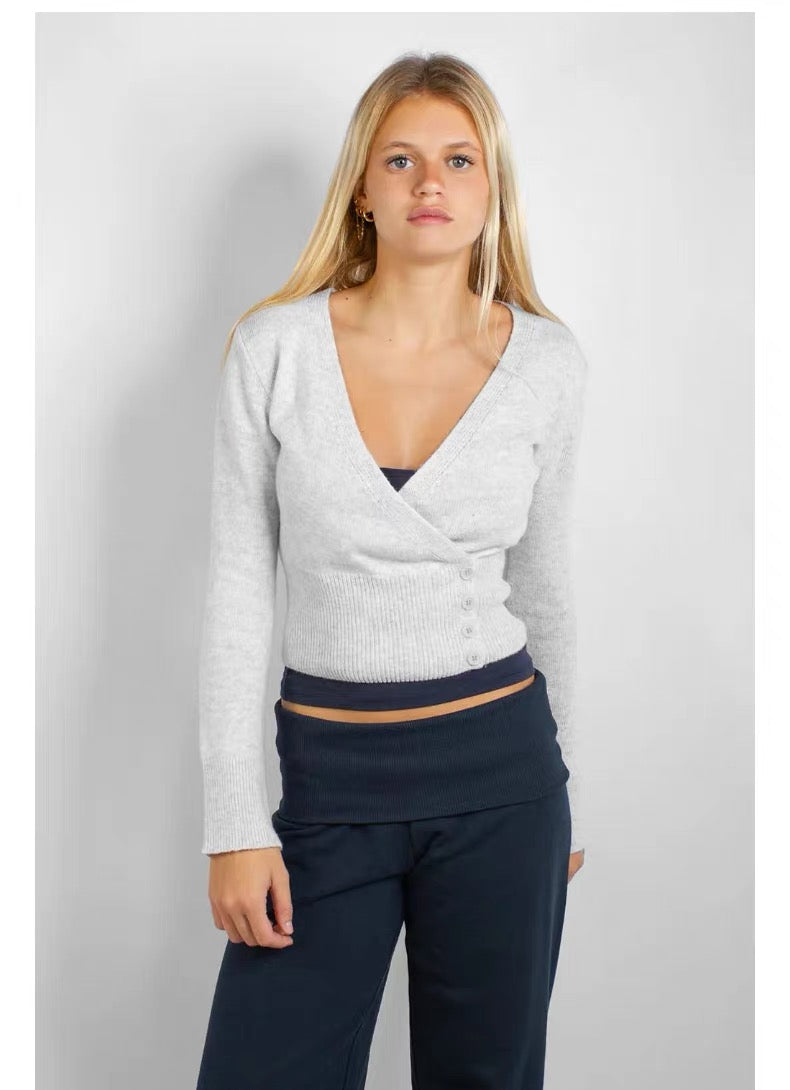 SUBDUED V-Neck Sweater - Grey