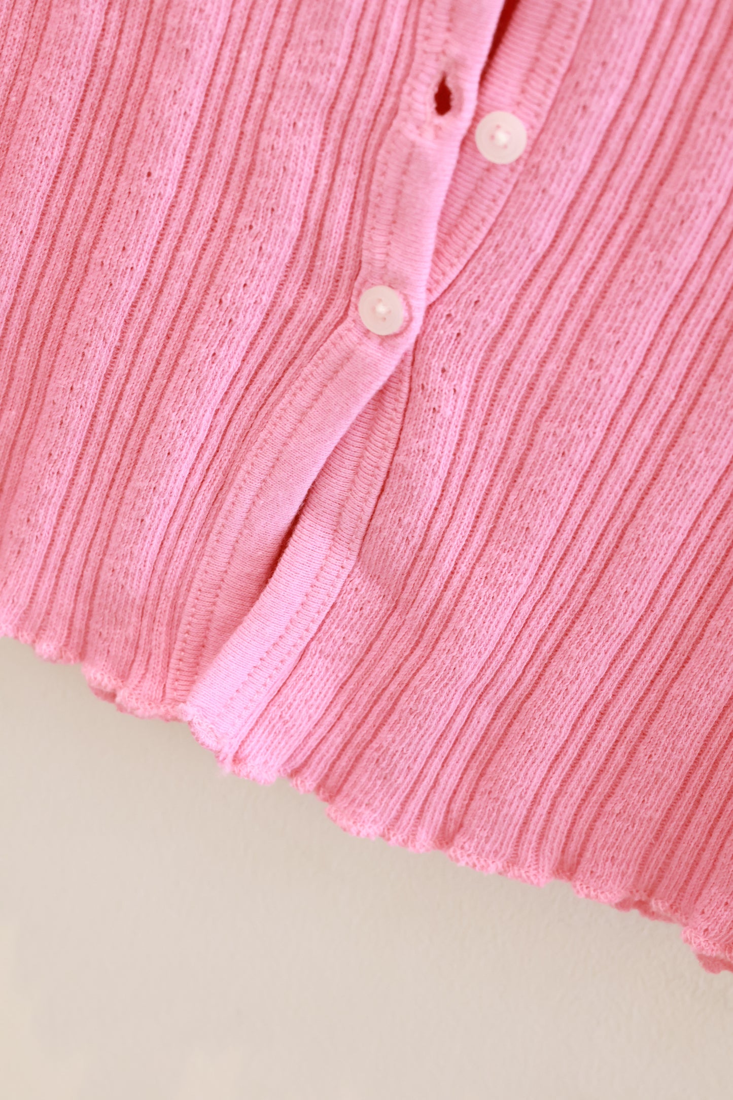 BRANDY Zelly Eyelet Top -PEACH PINK