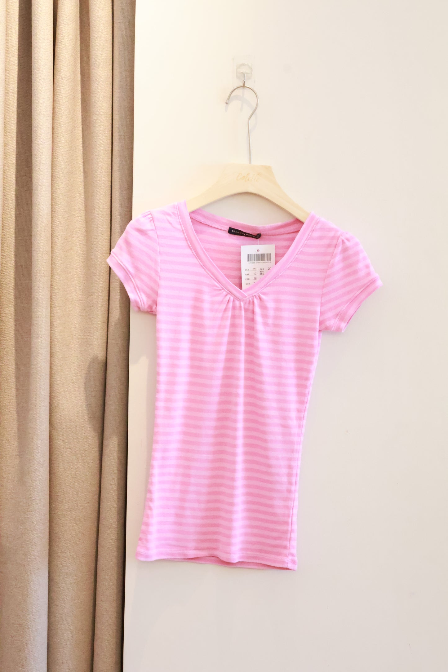 BRANDY Safiya Striped Top- PINK