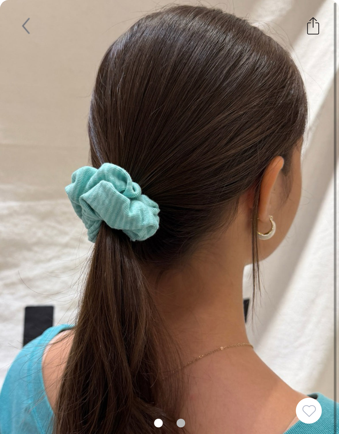 BRANDY Striped Scrunchie - -GREEN