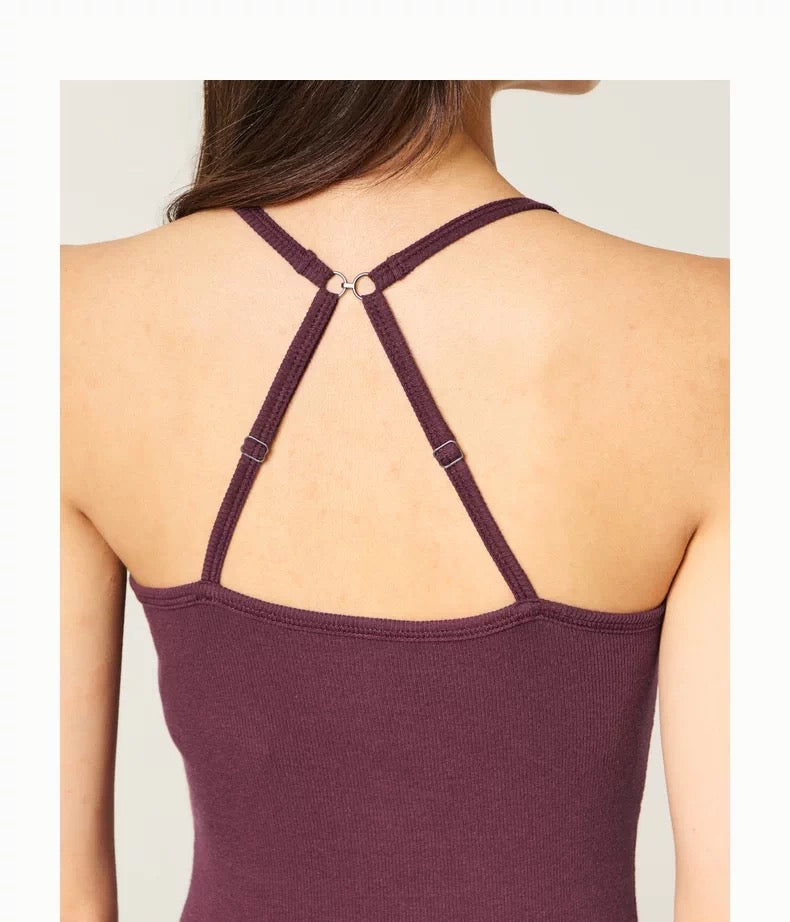 HOLLISTER Burgundy Lace Strap Tank