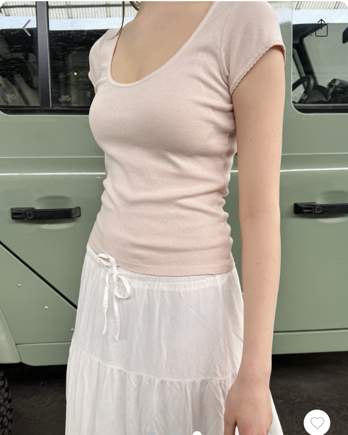 brandy Lesley Scalloped Top- light pink