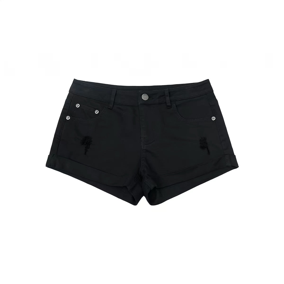 AUD Mid-Low Waist Distressed Denim Shorts
