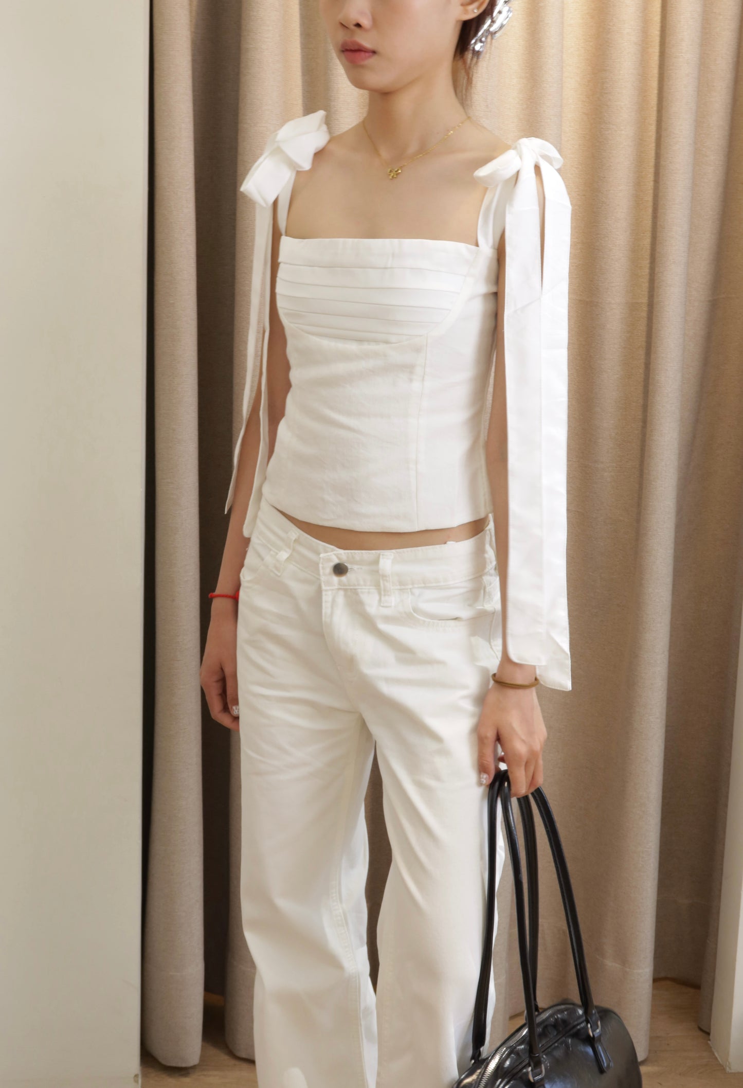Silky straps square neck top