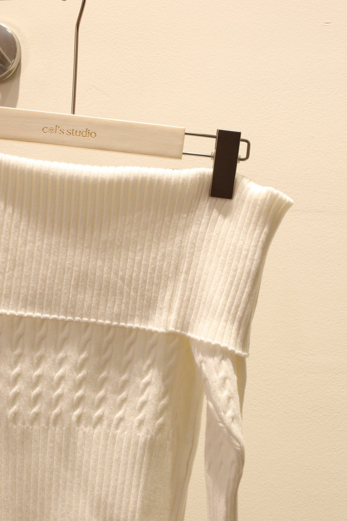 White knitted off shoulder