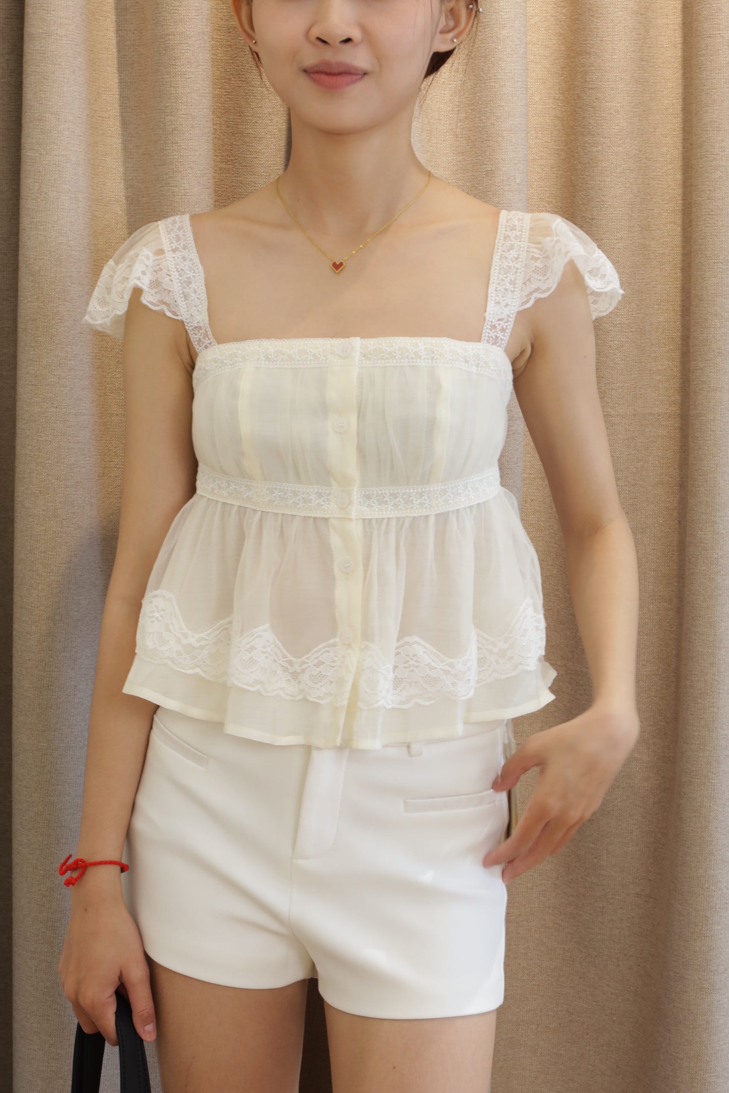 MESH LACE FLOWY TOP