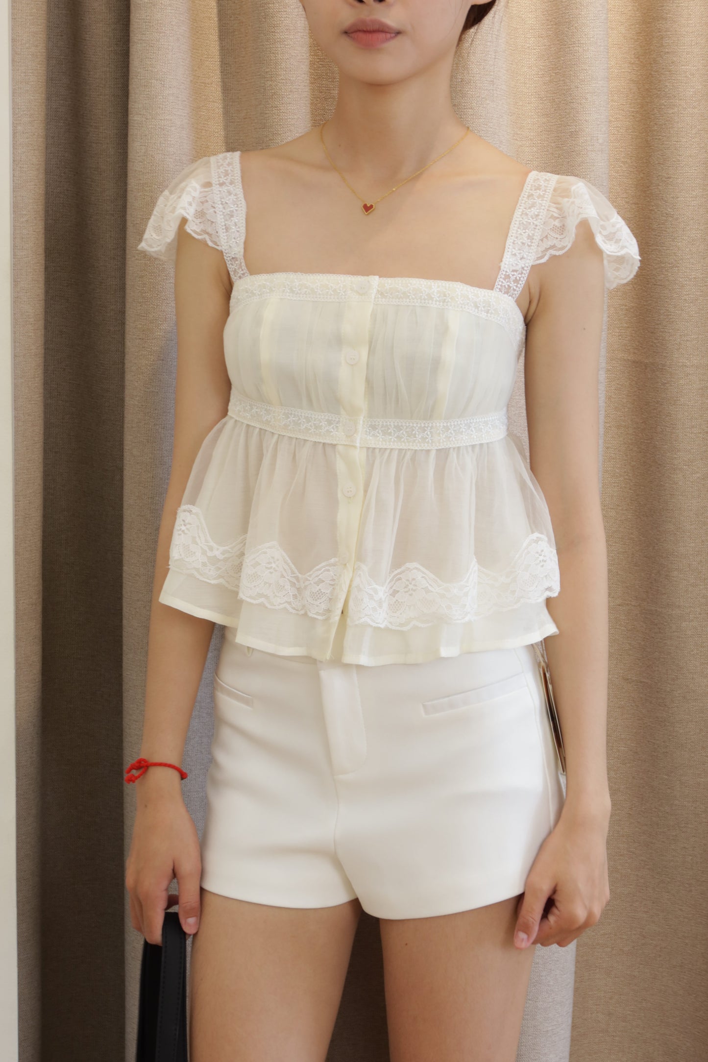 MESH LACE FLOWY TOP