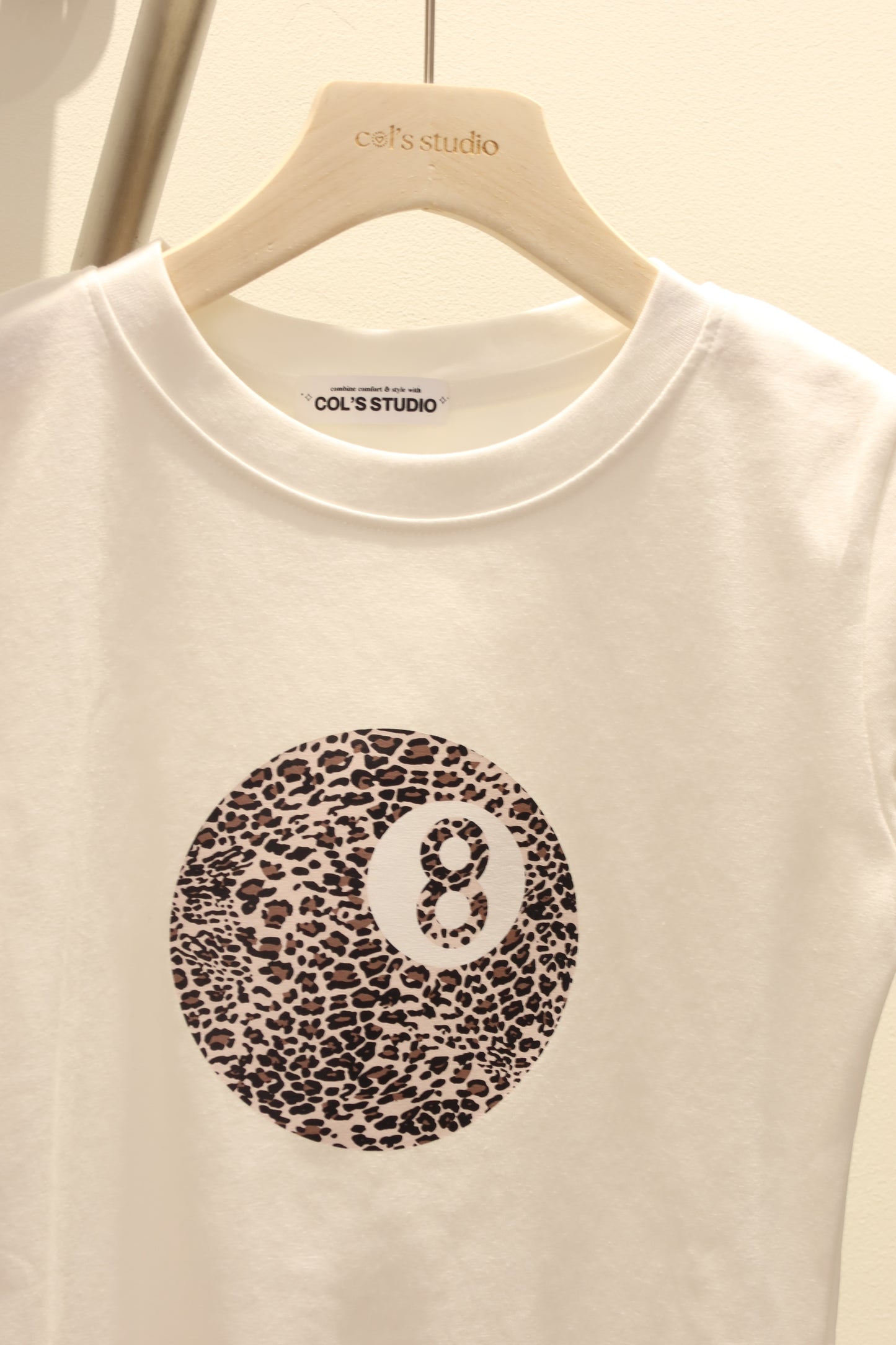 8ball leopard baby tee