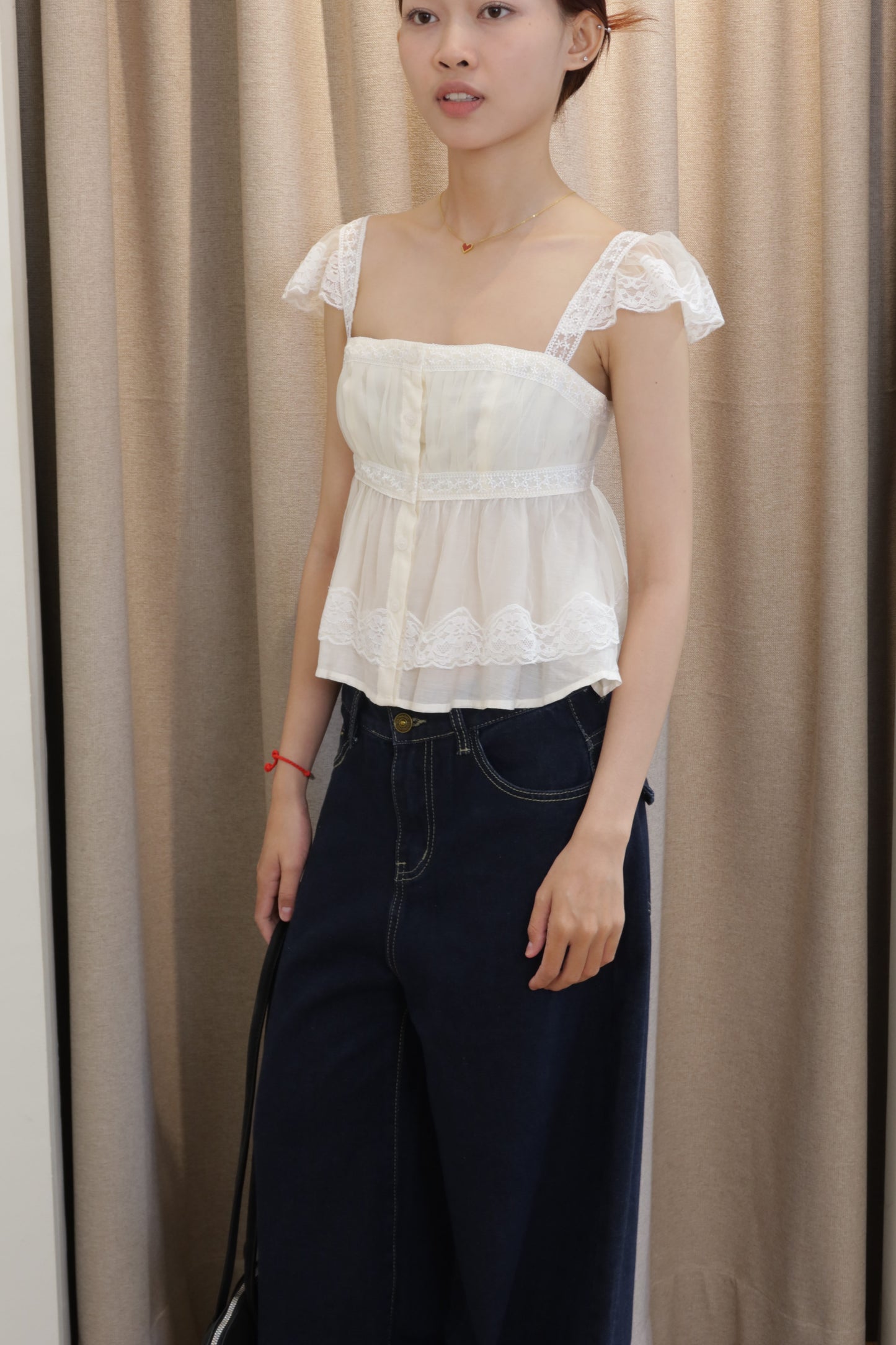 MESH LACE FLOWY TOP
