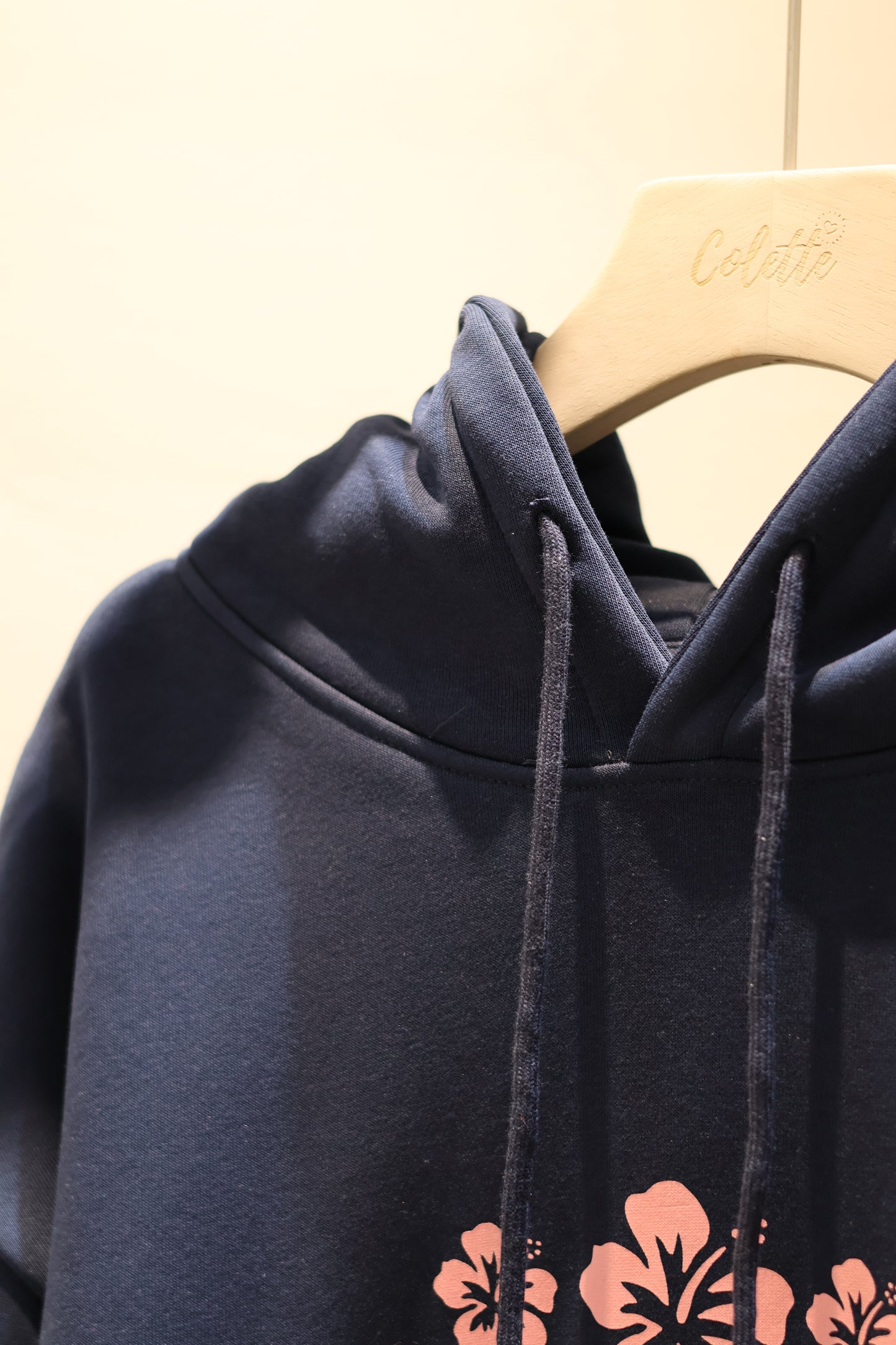 NAVY FLOWER PRINT HOODIE