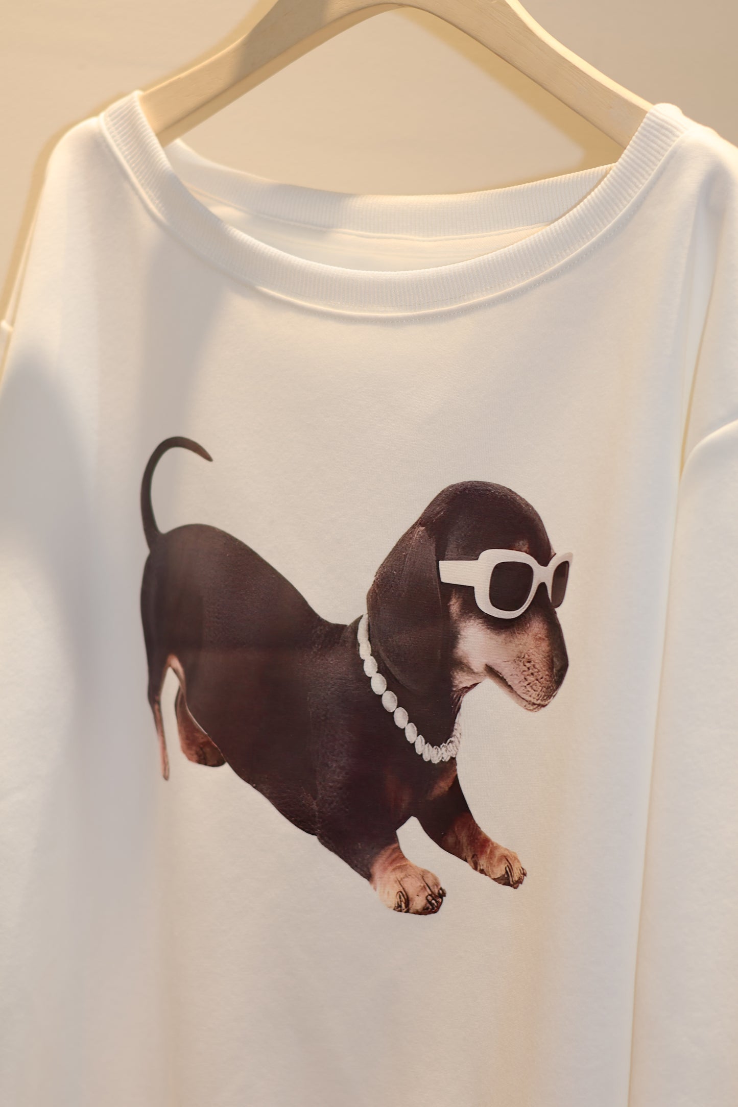 Sausage dog half shoulder top