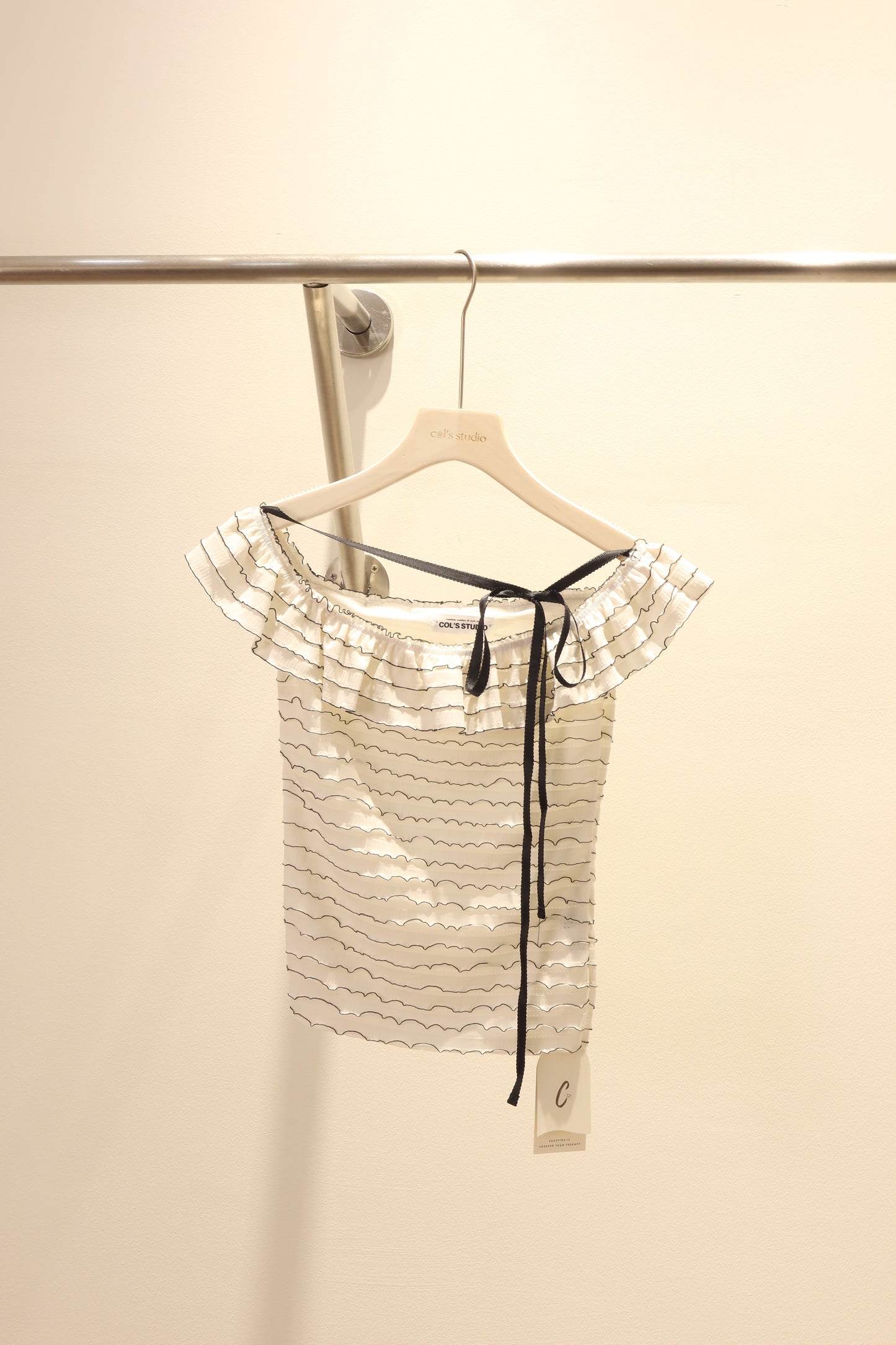 Striped off shoulder top