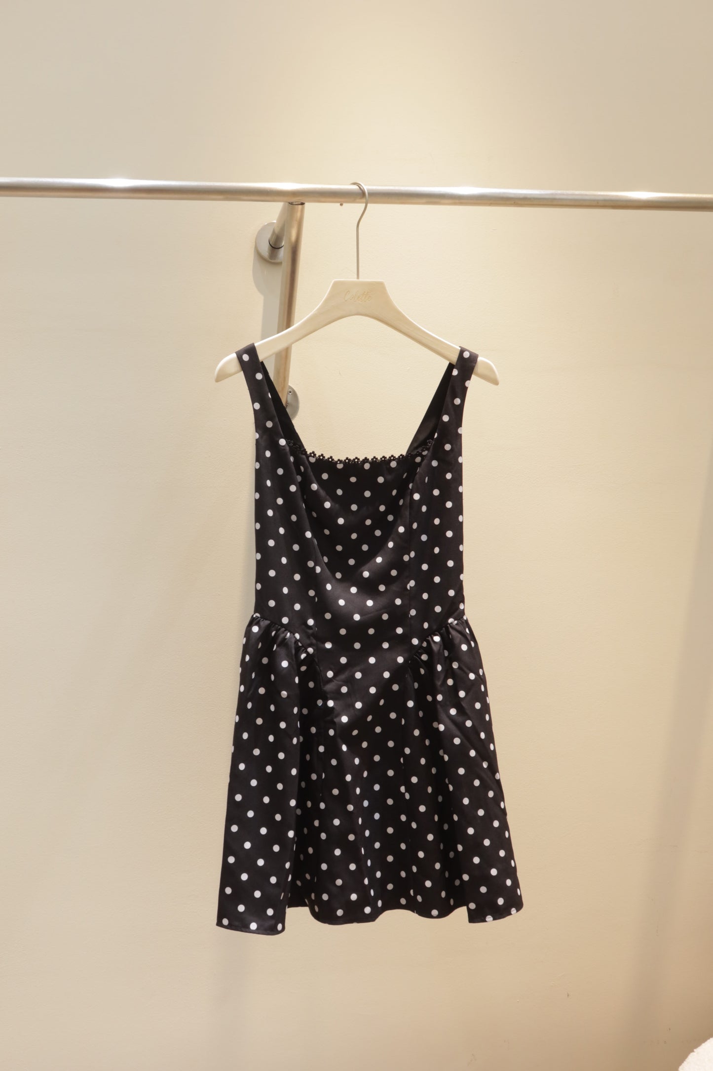 Polka dot black dress