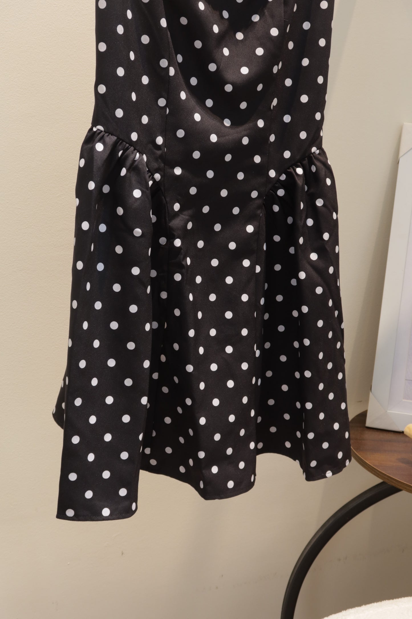 Polka dot black dress