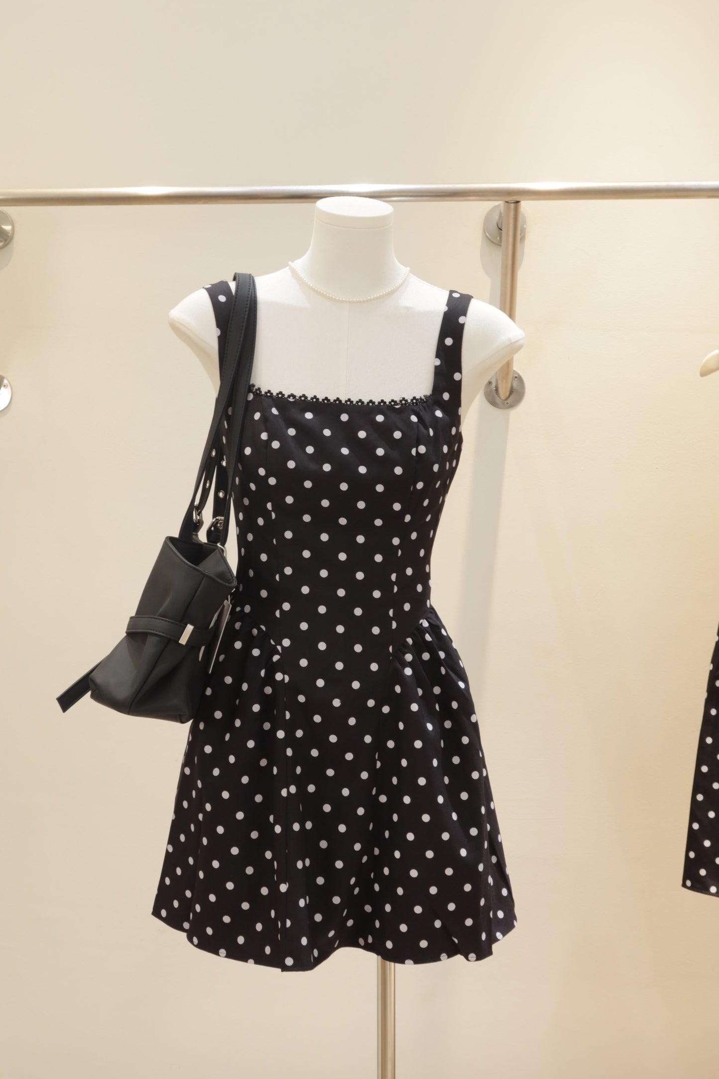 Polka dot black dress