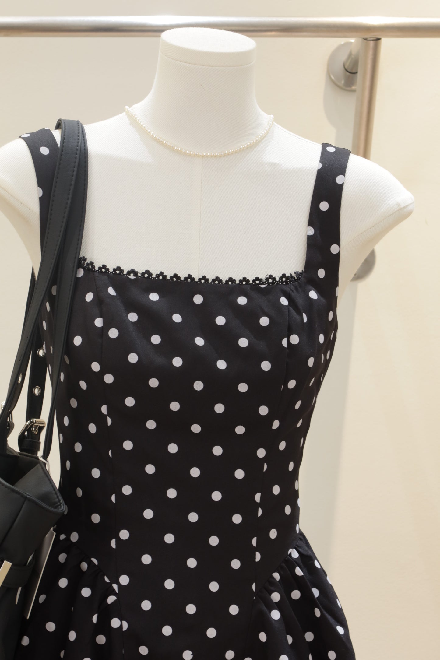 Polka dot black dress