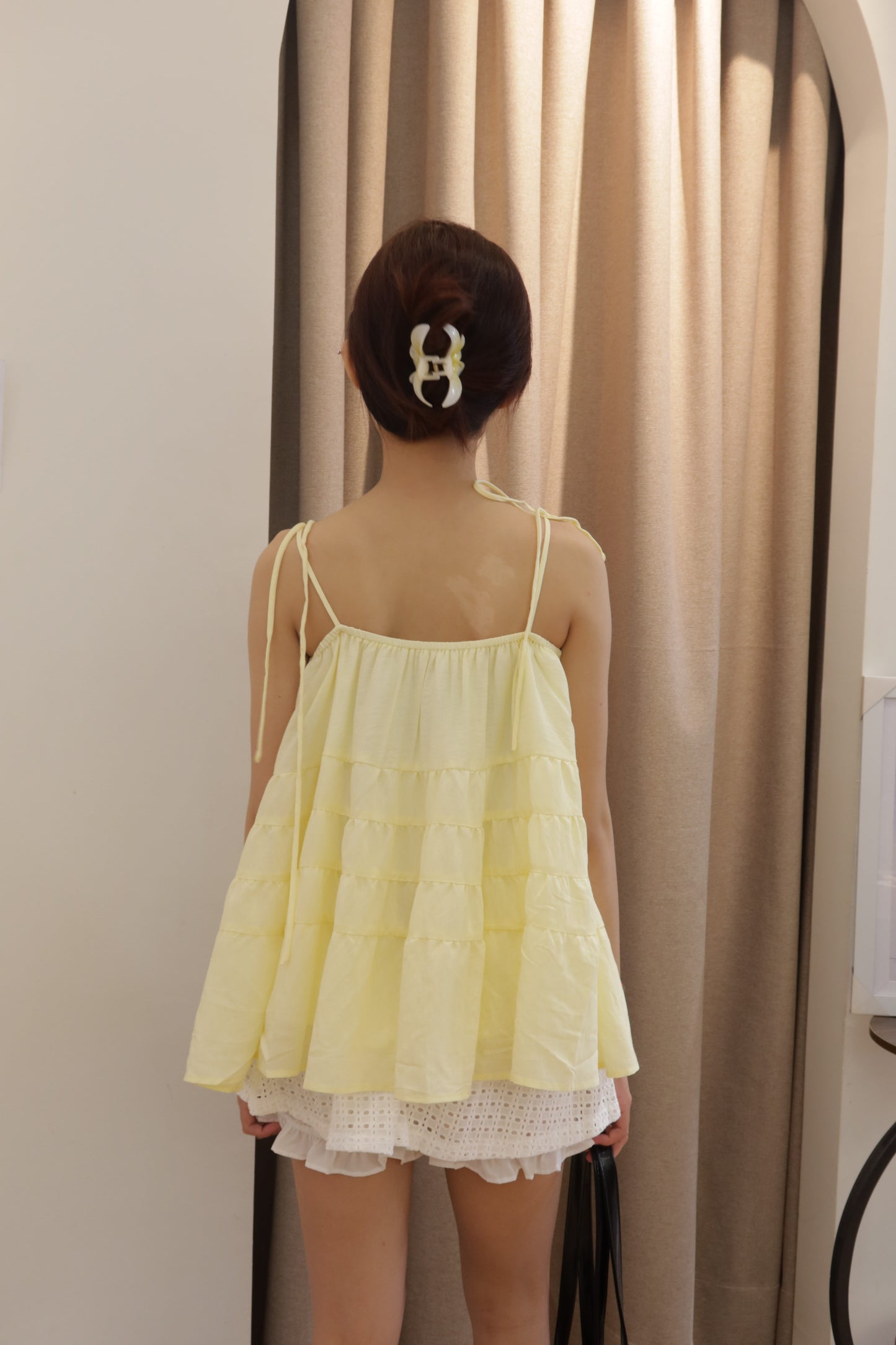 Tellow flowy tank top