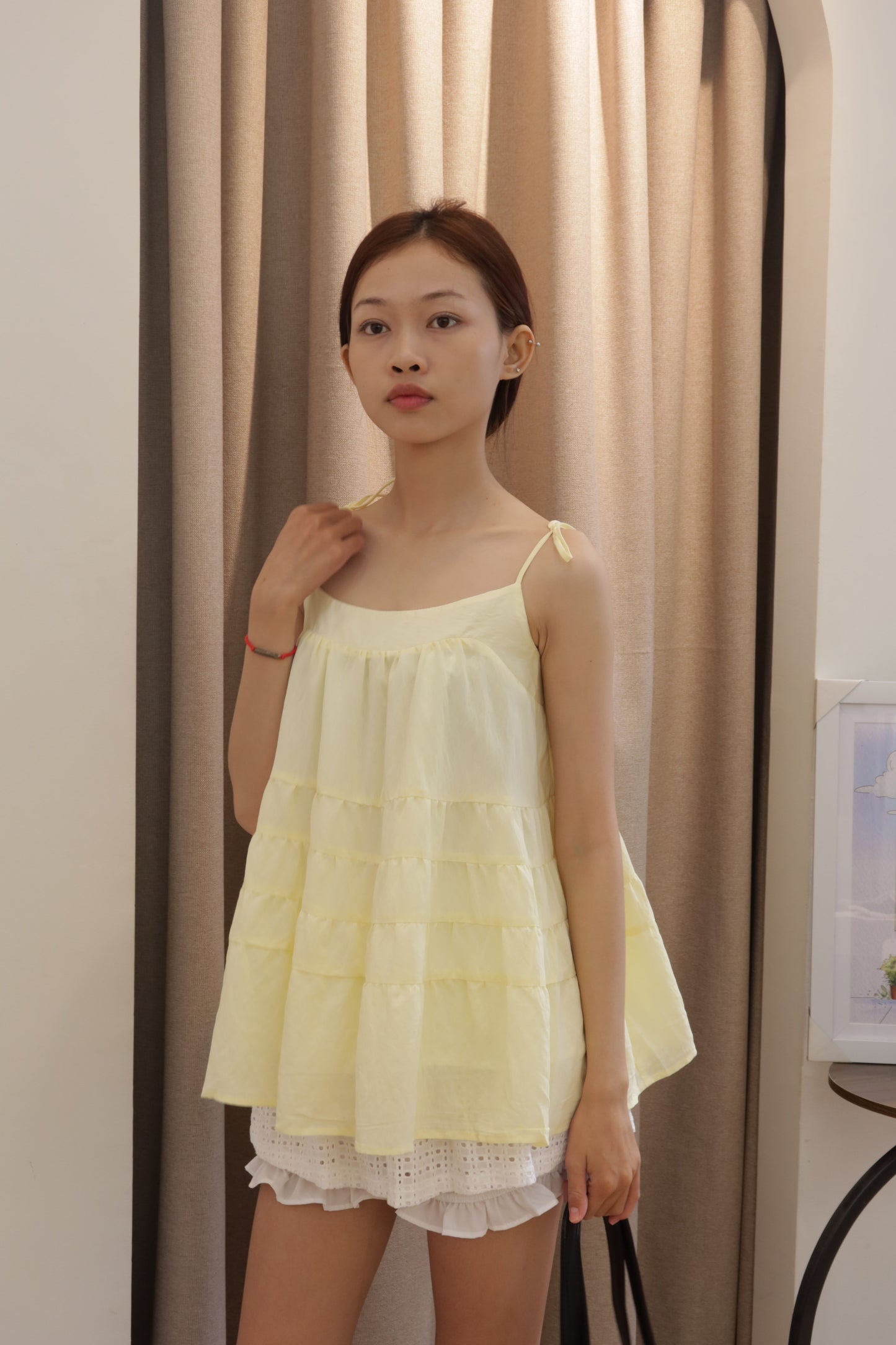 Tellow flowy tank top