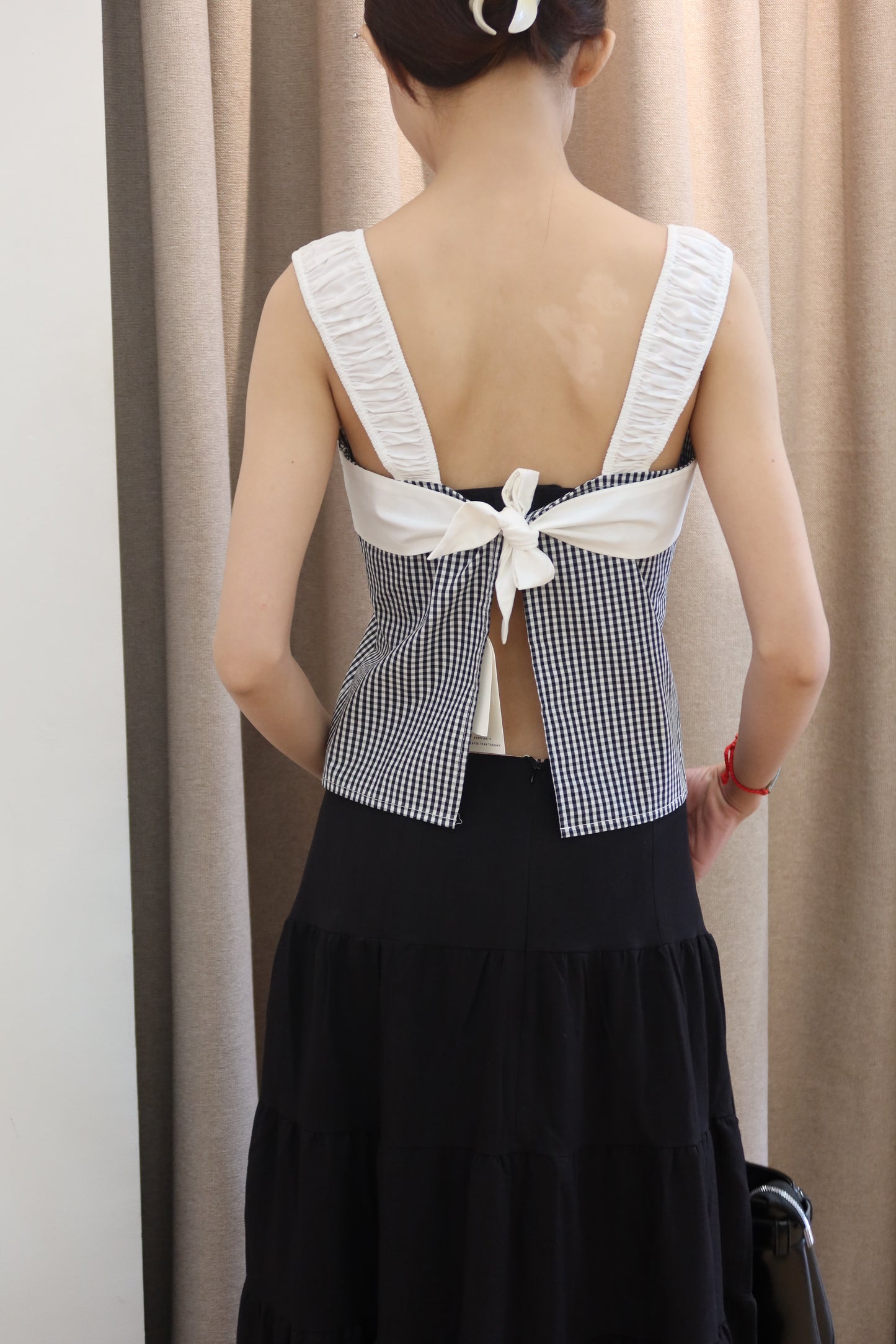 Gingham back design top