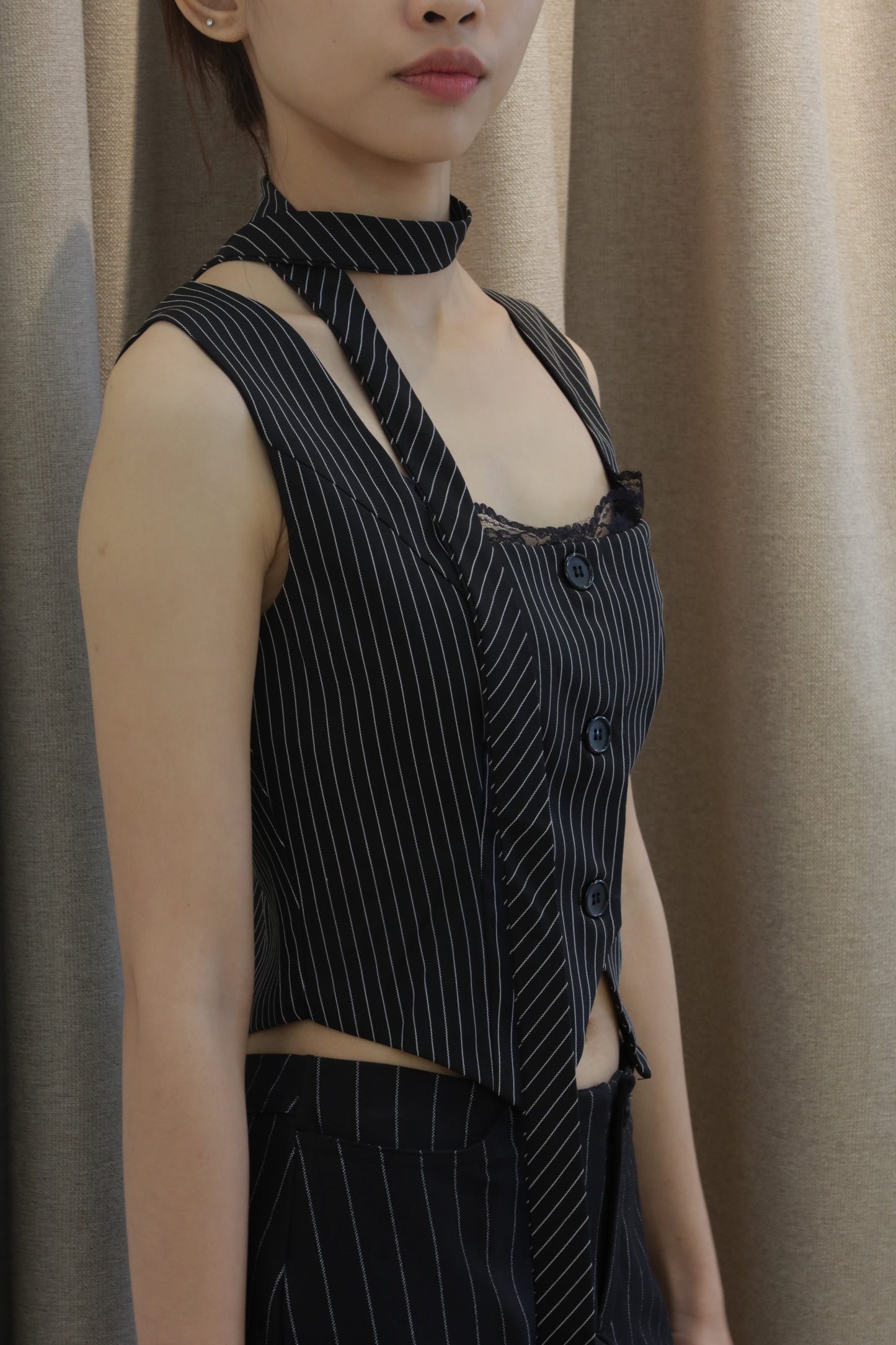 Gray stripes 2pcs top