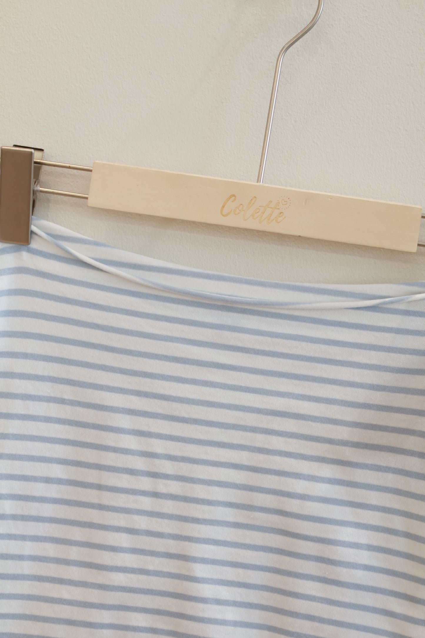 BRANDY BLUE STRIPED OFF SHOULDER TEE
