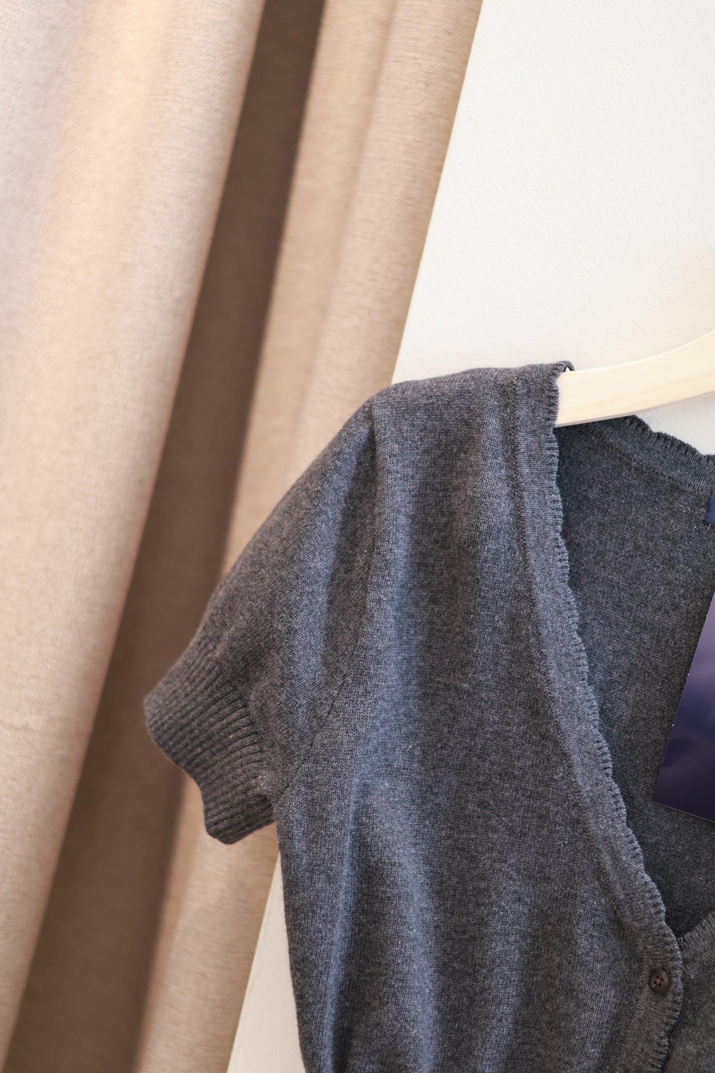 BRANDY GRAY SHORT SLEEVE CARDIGAN