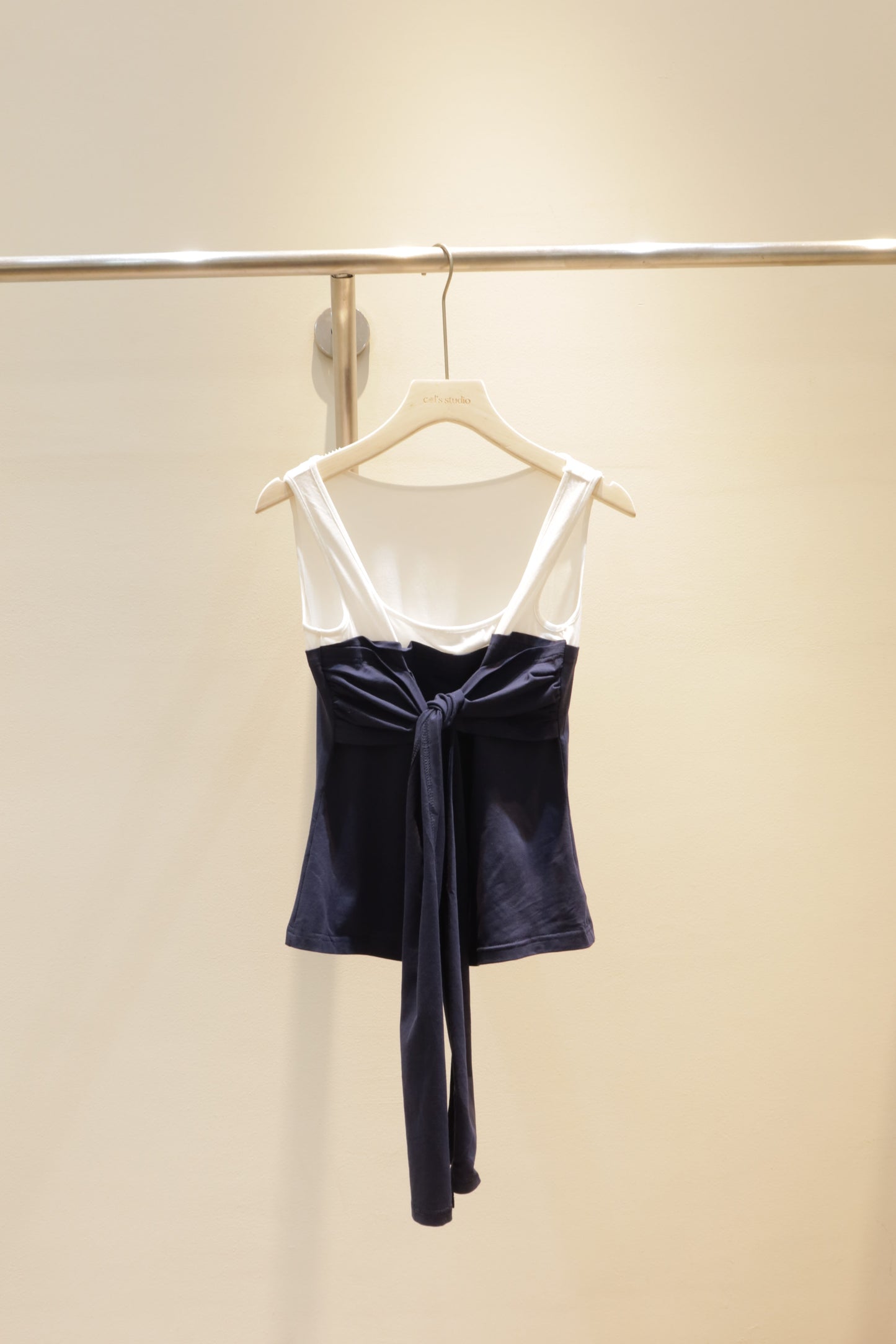 Navy tied tank top