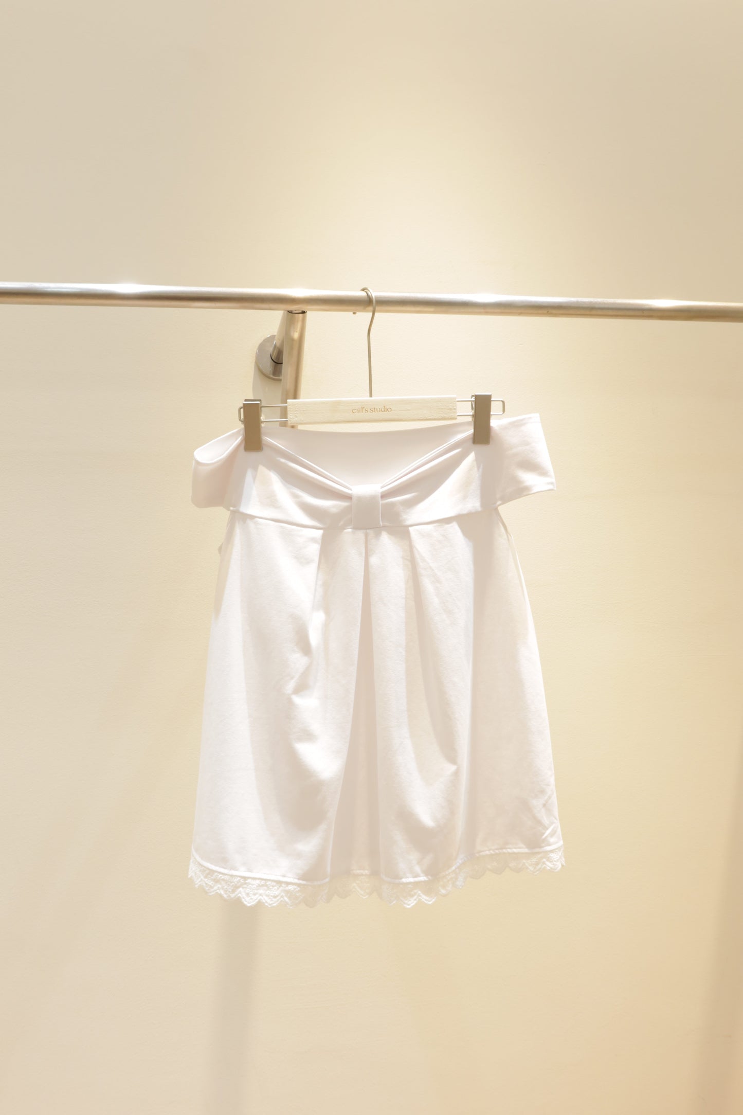 Ribbon off shoulder white top
