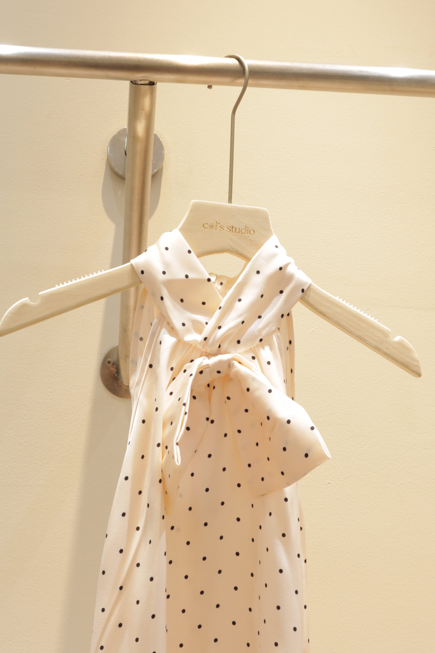 Polkadot bow halter top