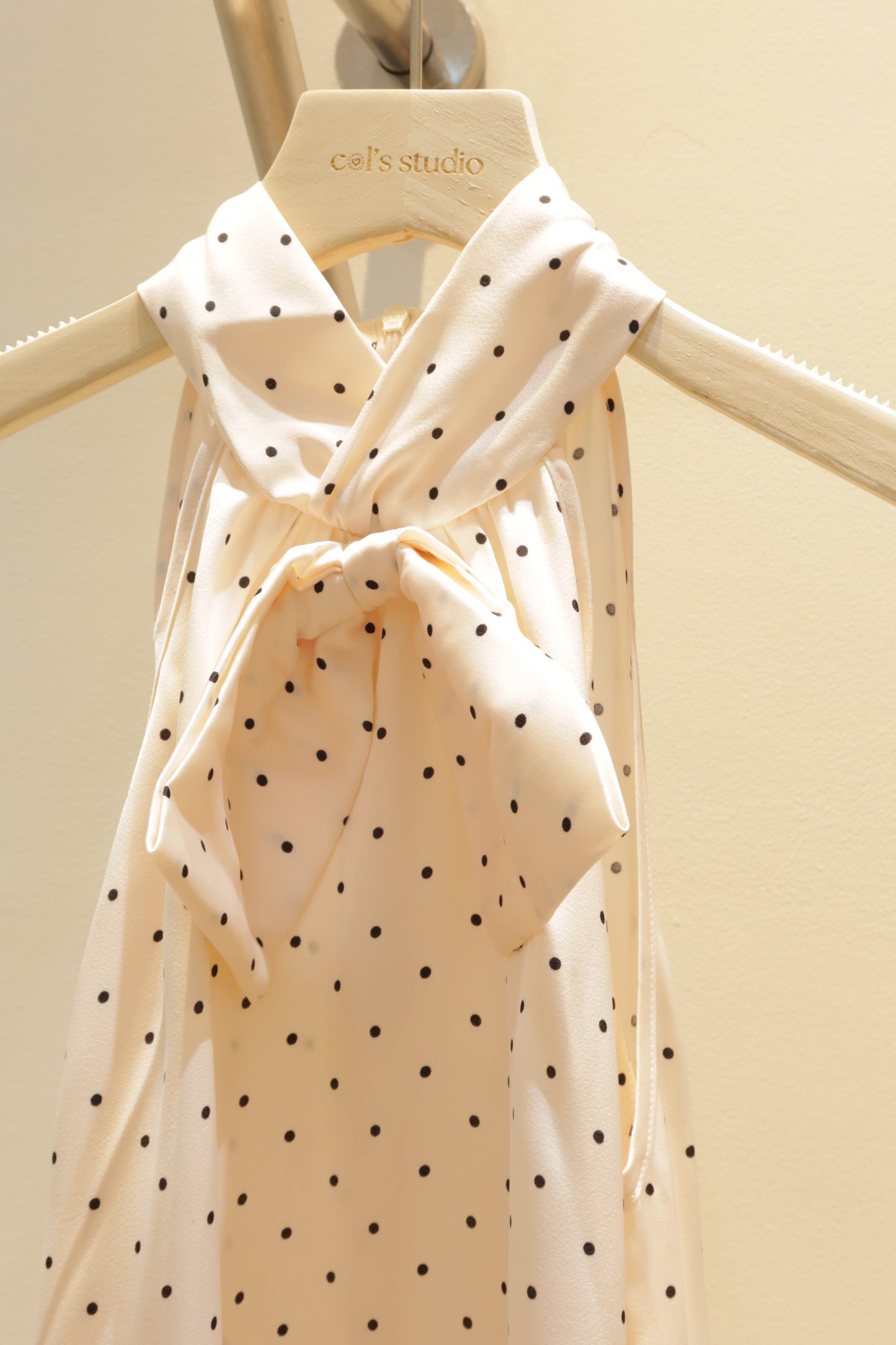 Polkadot bow halter top