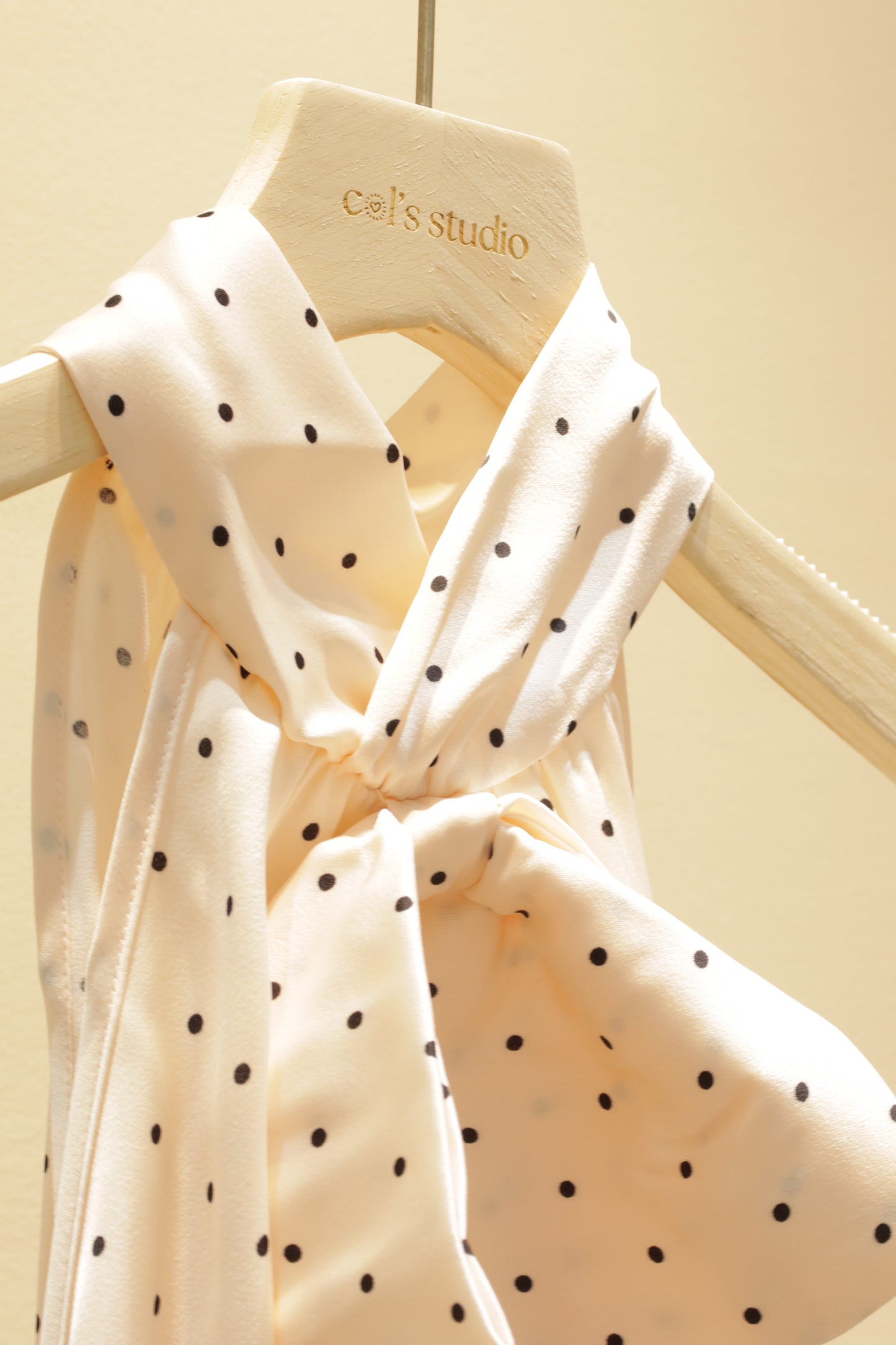 Polkadot bow halter top