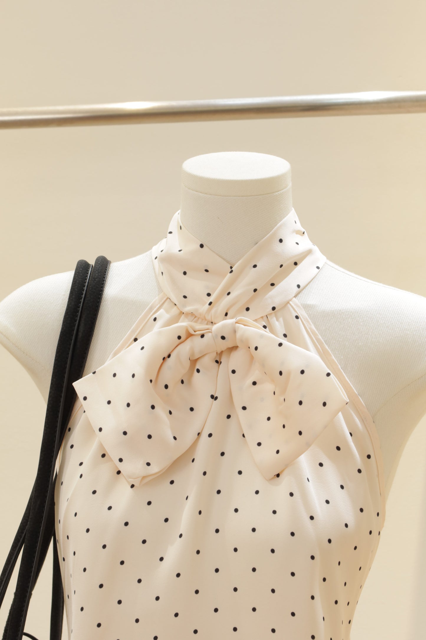 Polkadot bow halter top