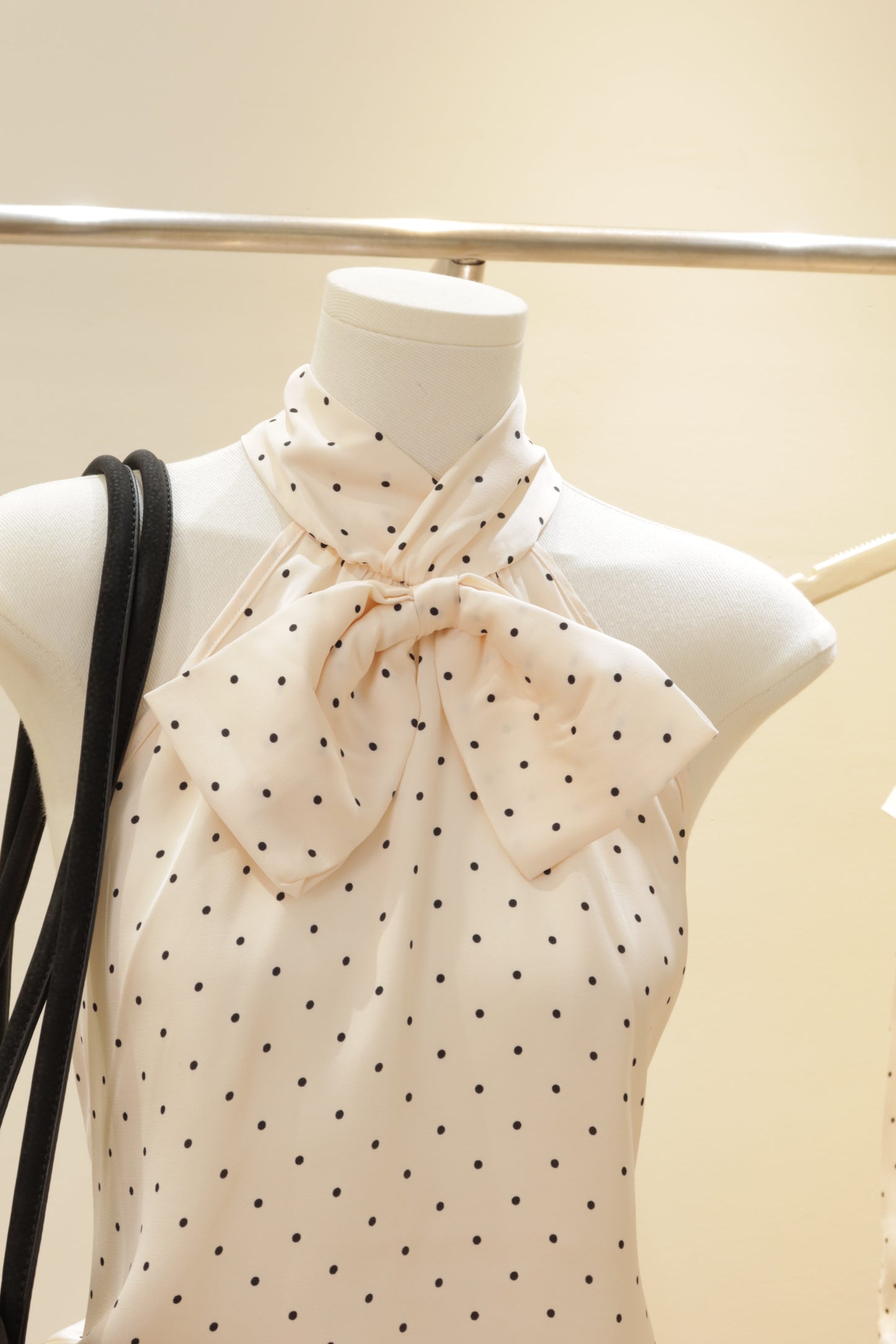 Polkadot bow halter top