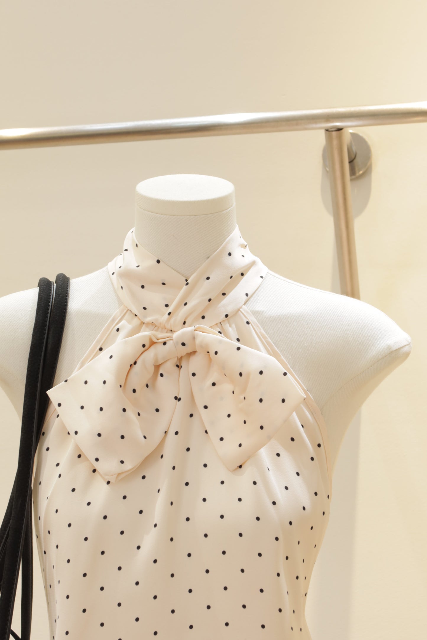 Polkadot bow halter top