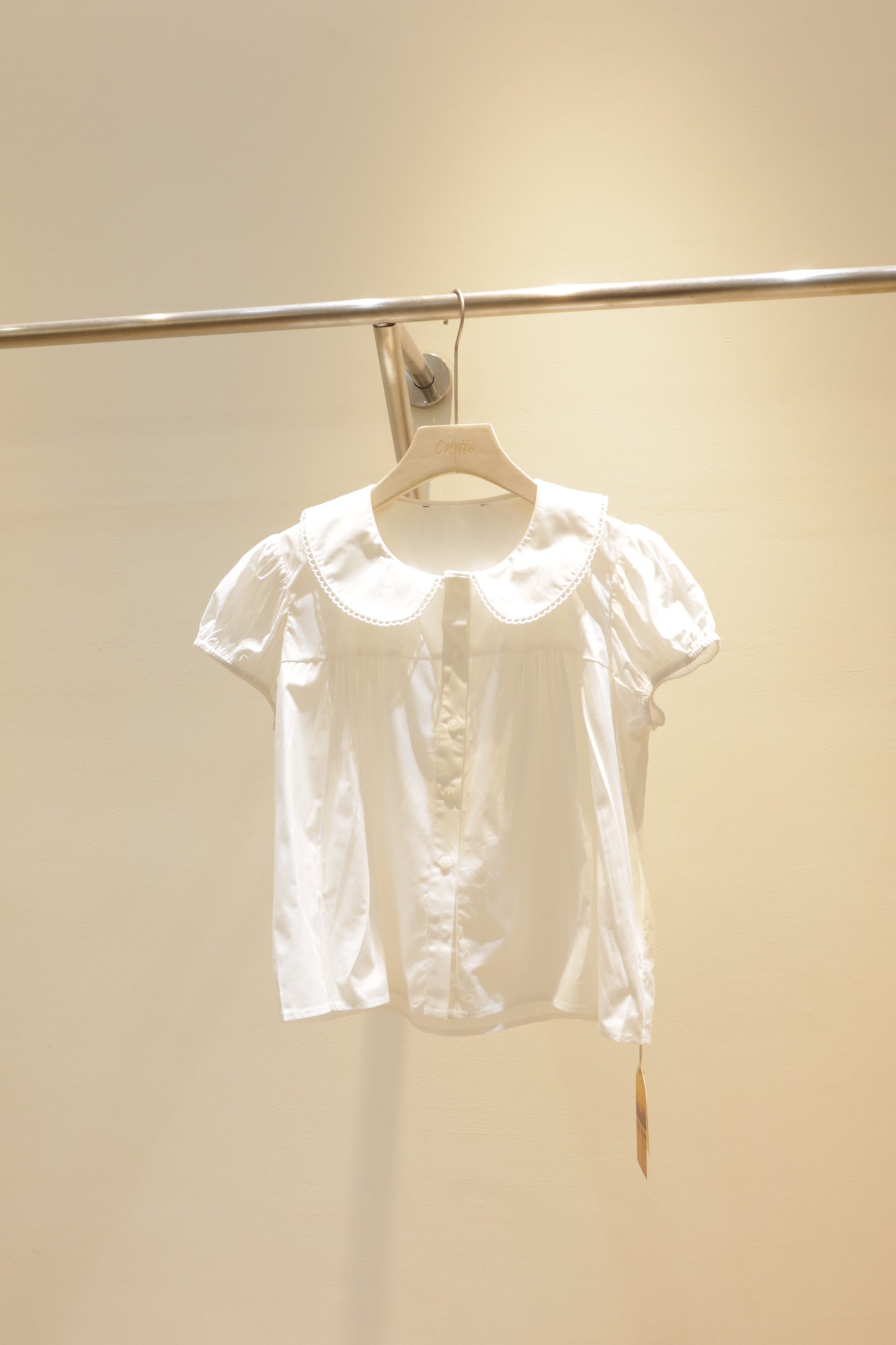 White short sleeve babydoll top