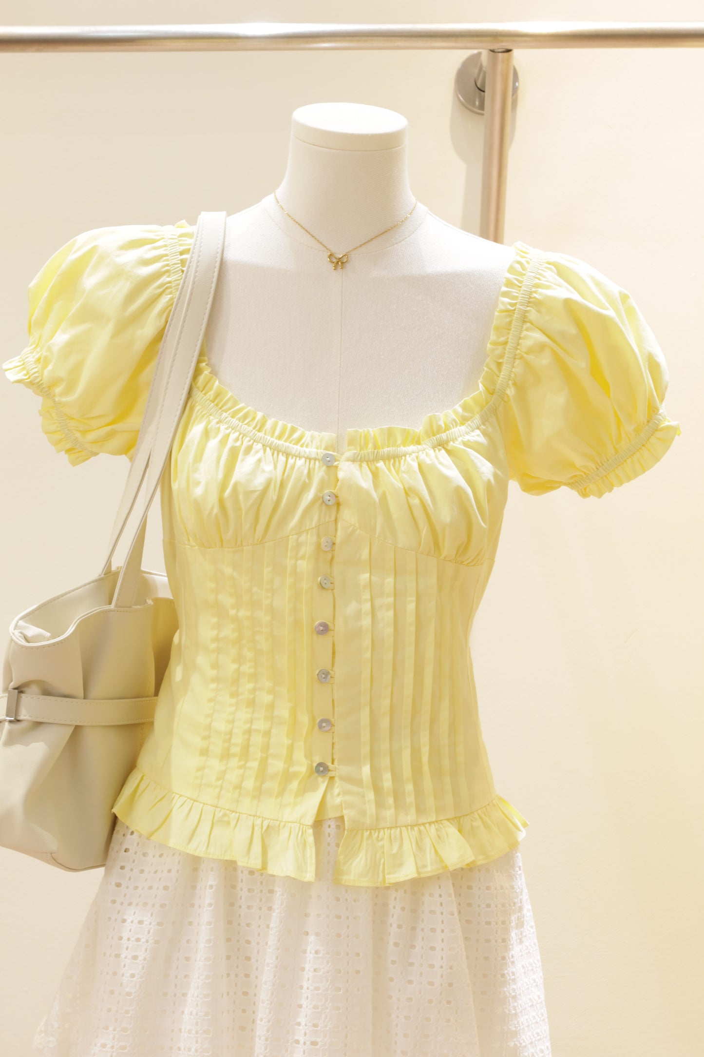 Yellow dottie top