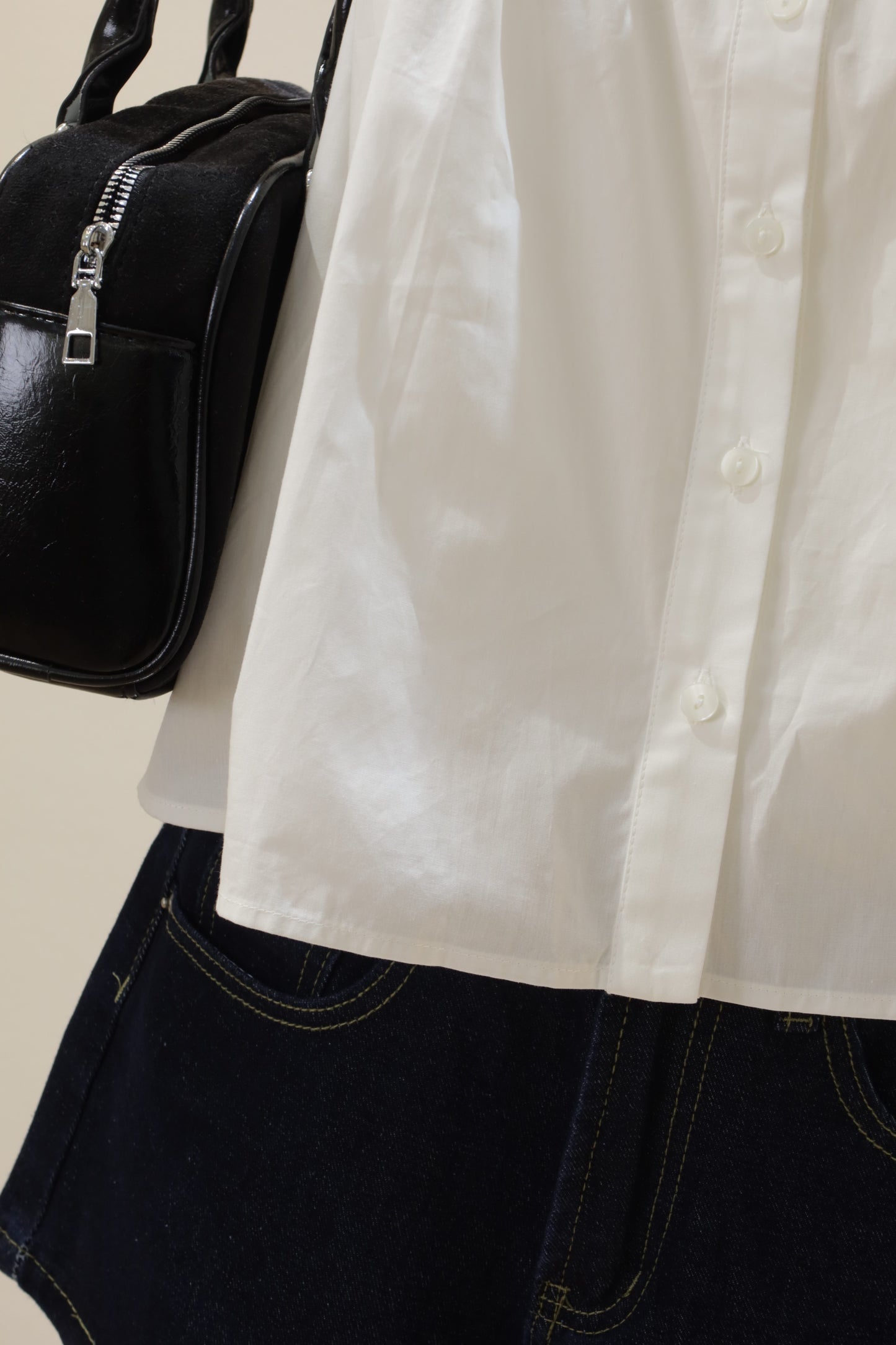 White short sleeve babydoll top