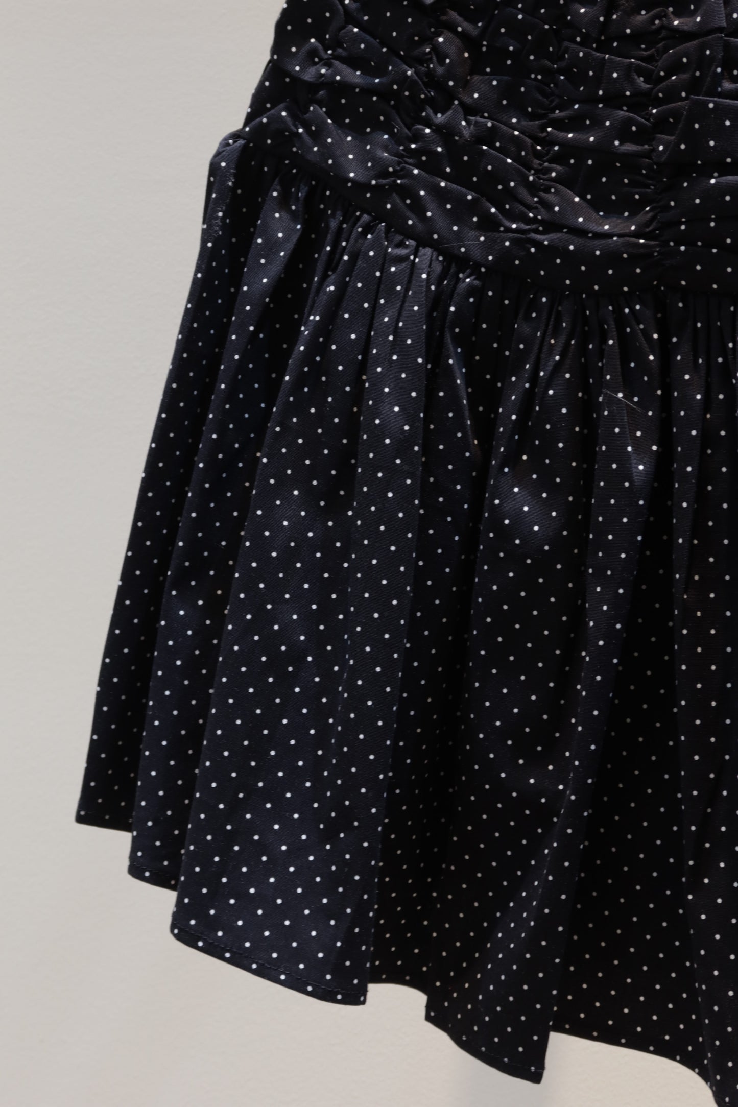 Polkadot black linen halter