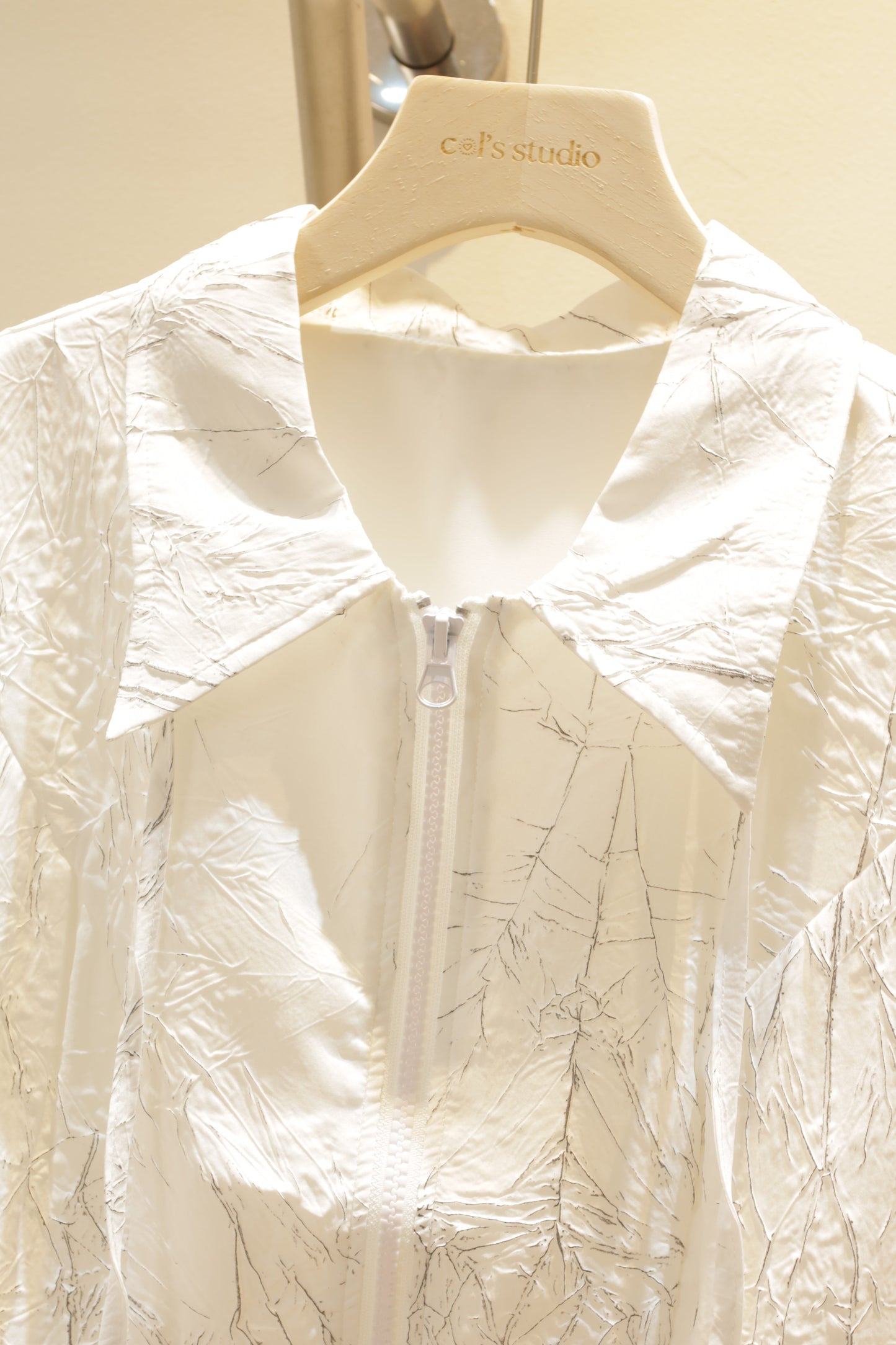 Marbled doubled zippered short sleeve