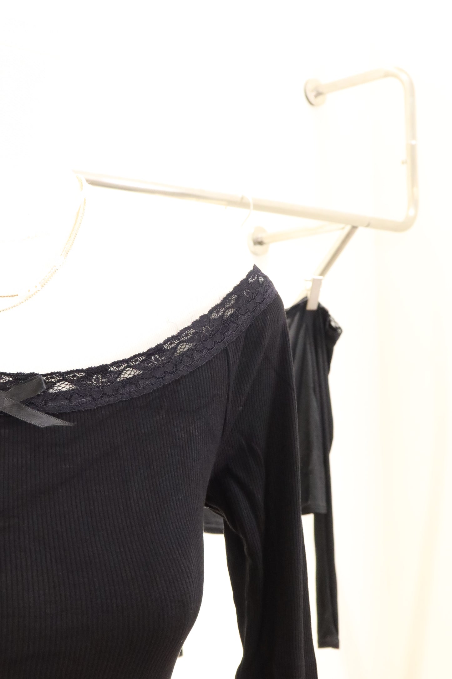 Lace line off shoulder top