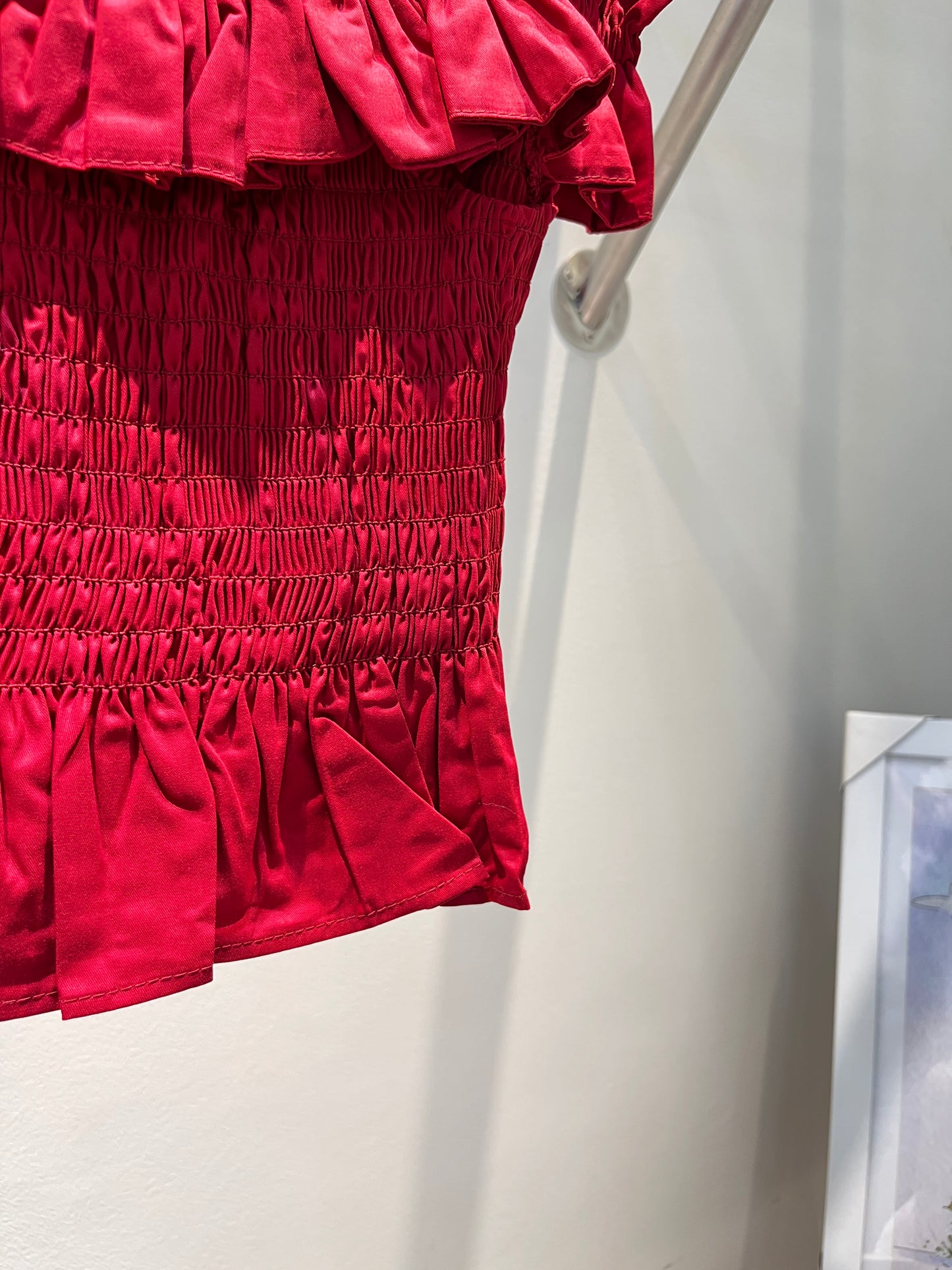 RED OFF SHOULDER TOP