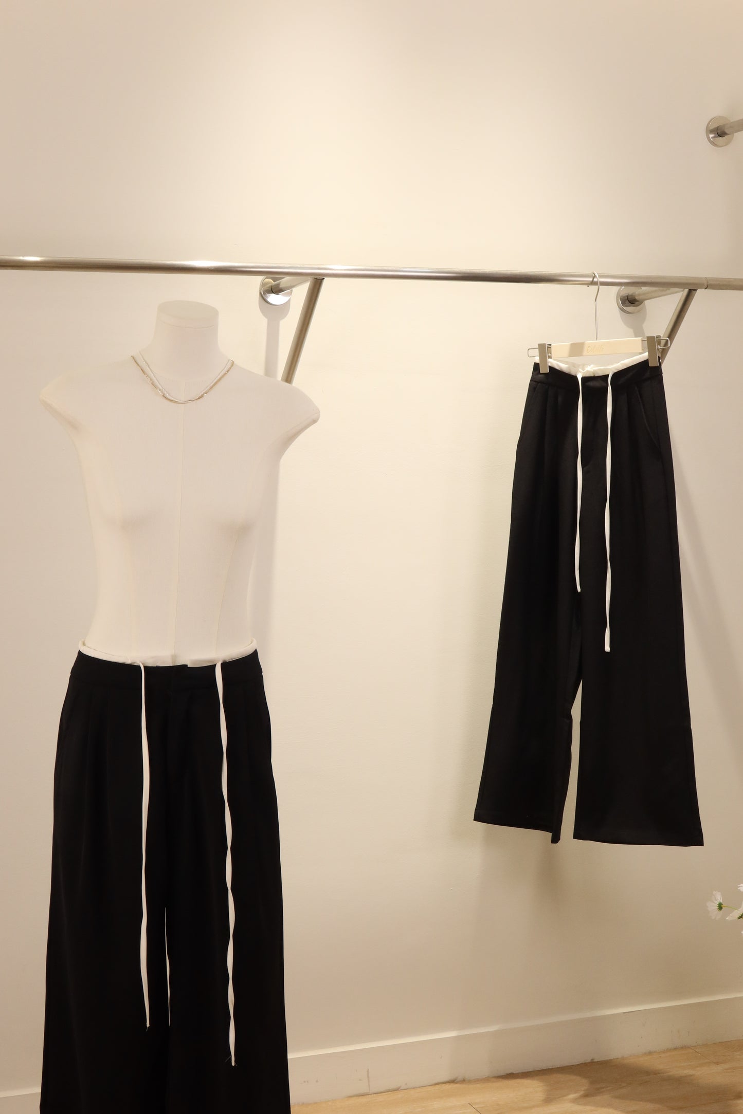 White accent trousers